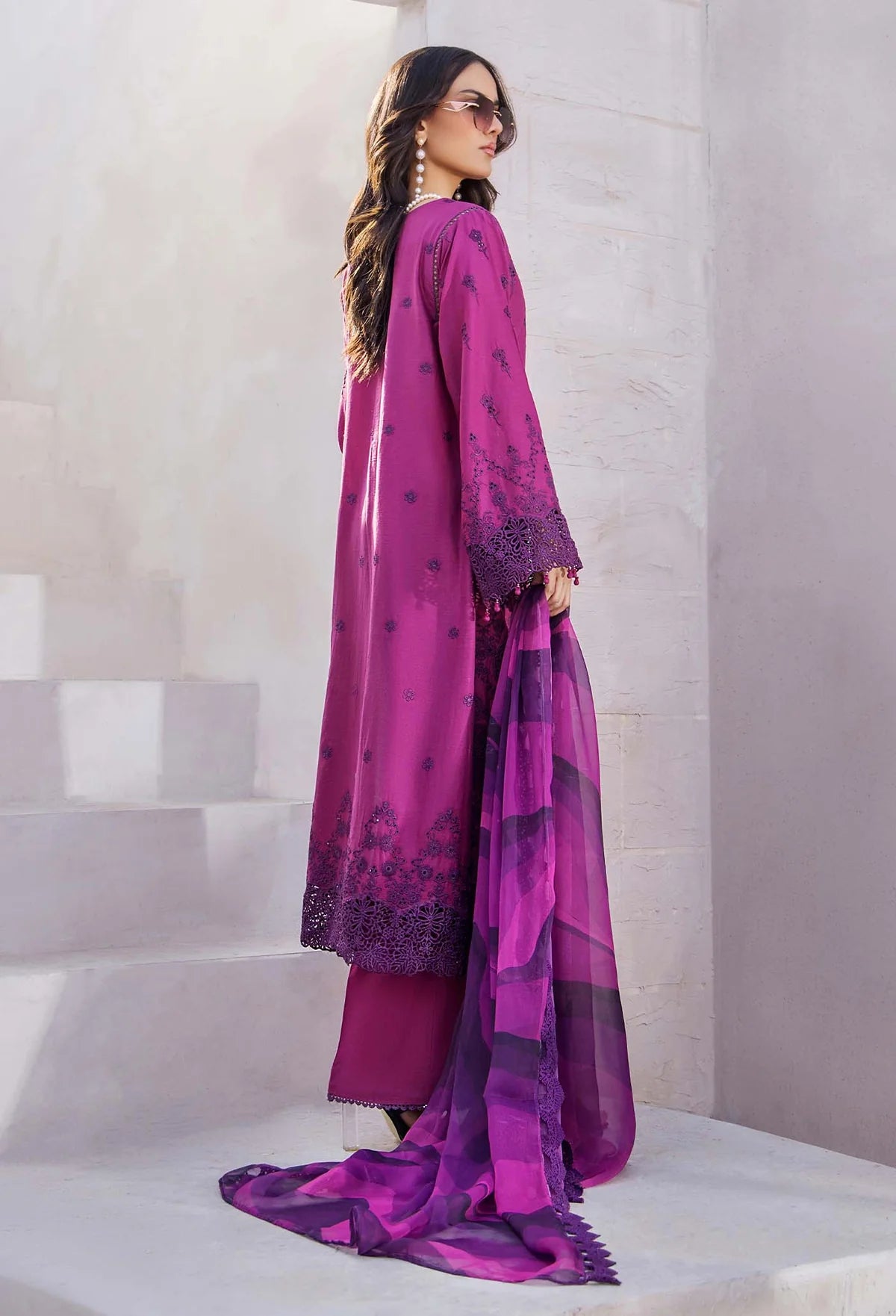 Adan’s Libas Lasserkari unstitched lawn suits 2025 - 3900