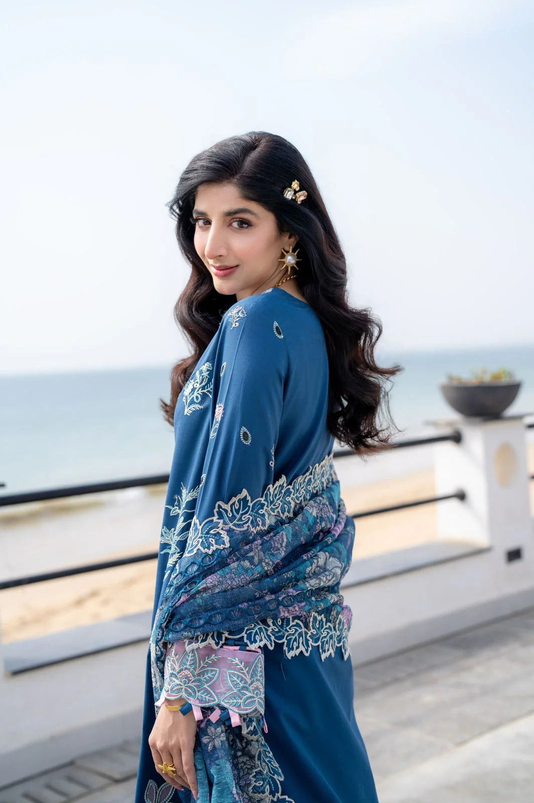 Saagar by aabyaan luxury festive unstitched lawn suits 2025 |Azura - AS-03
