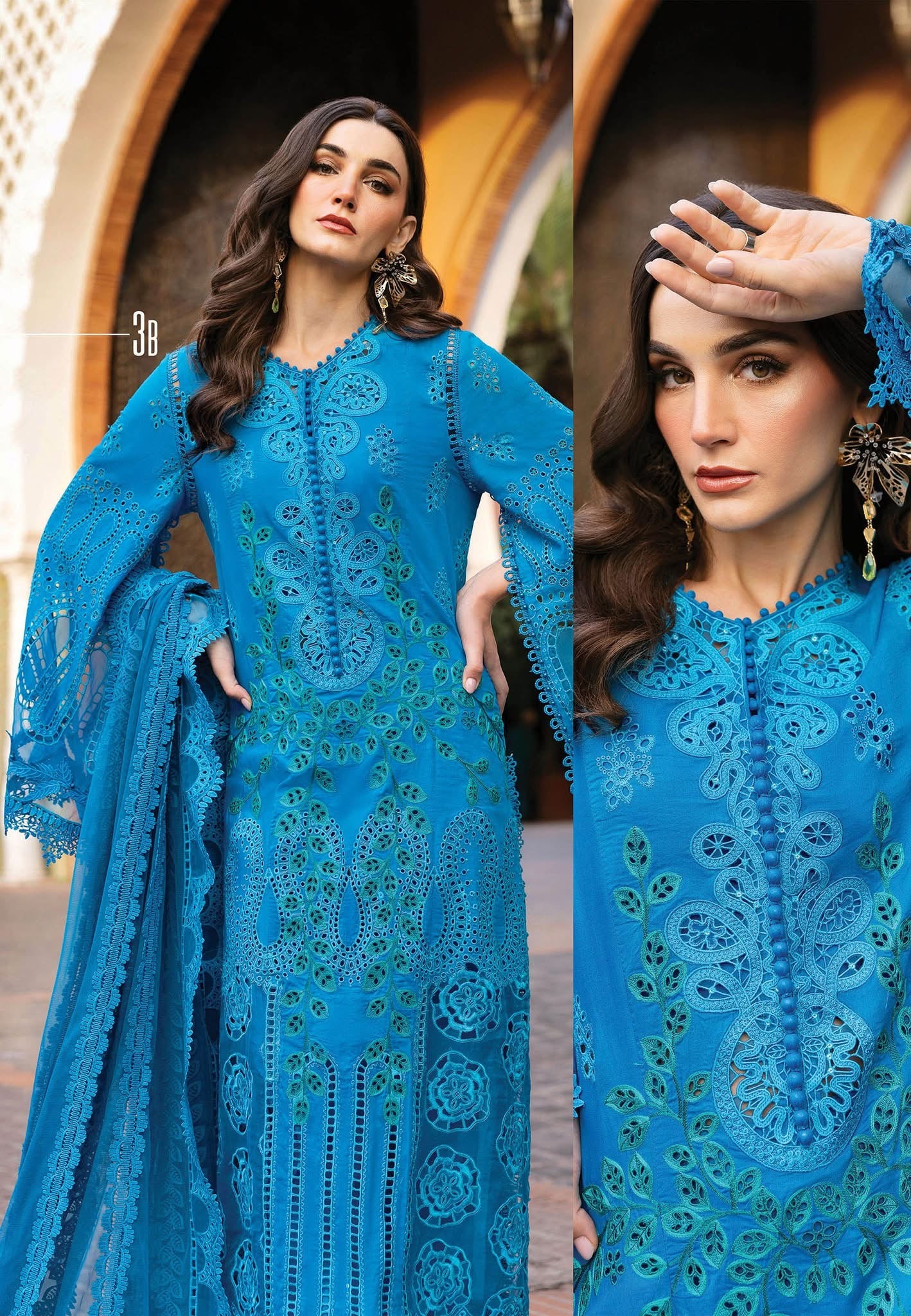 Maria B luxury lawn suits 2025 - 3B