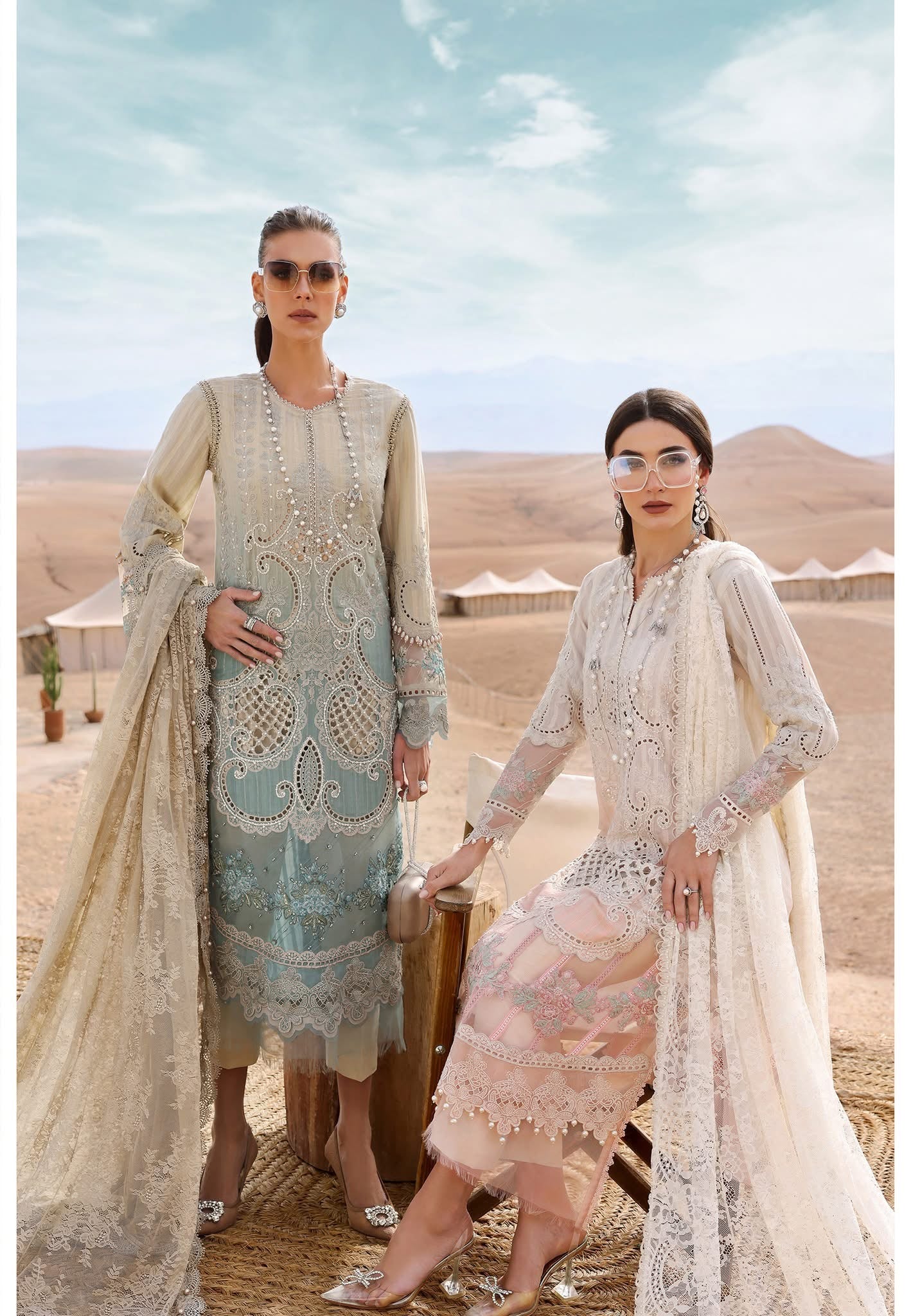 Maria B luxury lawn suits 2025 - 15B