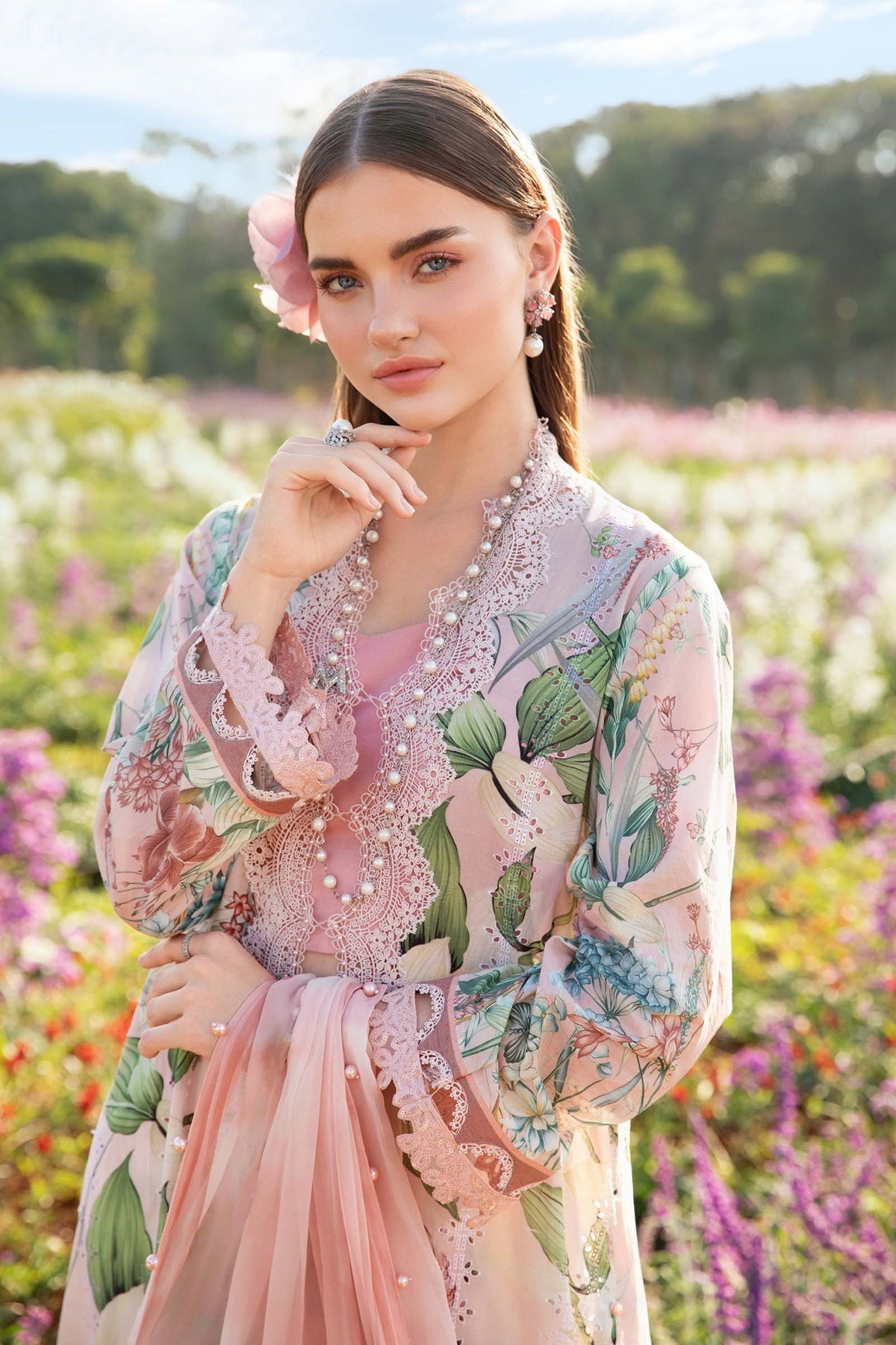 Maria B Mprints spring summer unstitched lawn suits 2025 | 2A