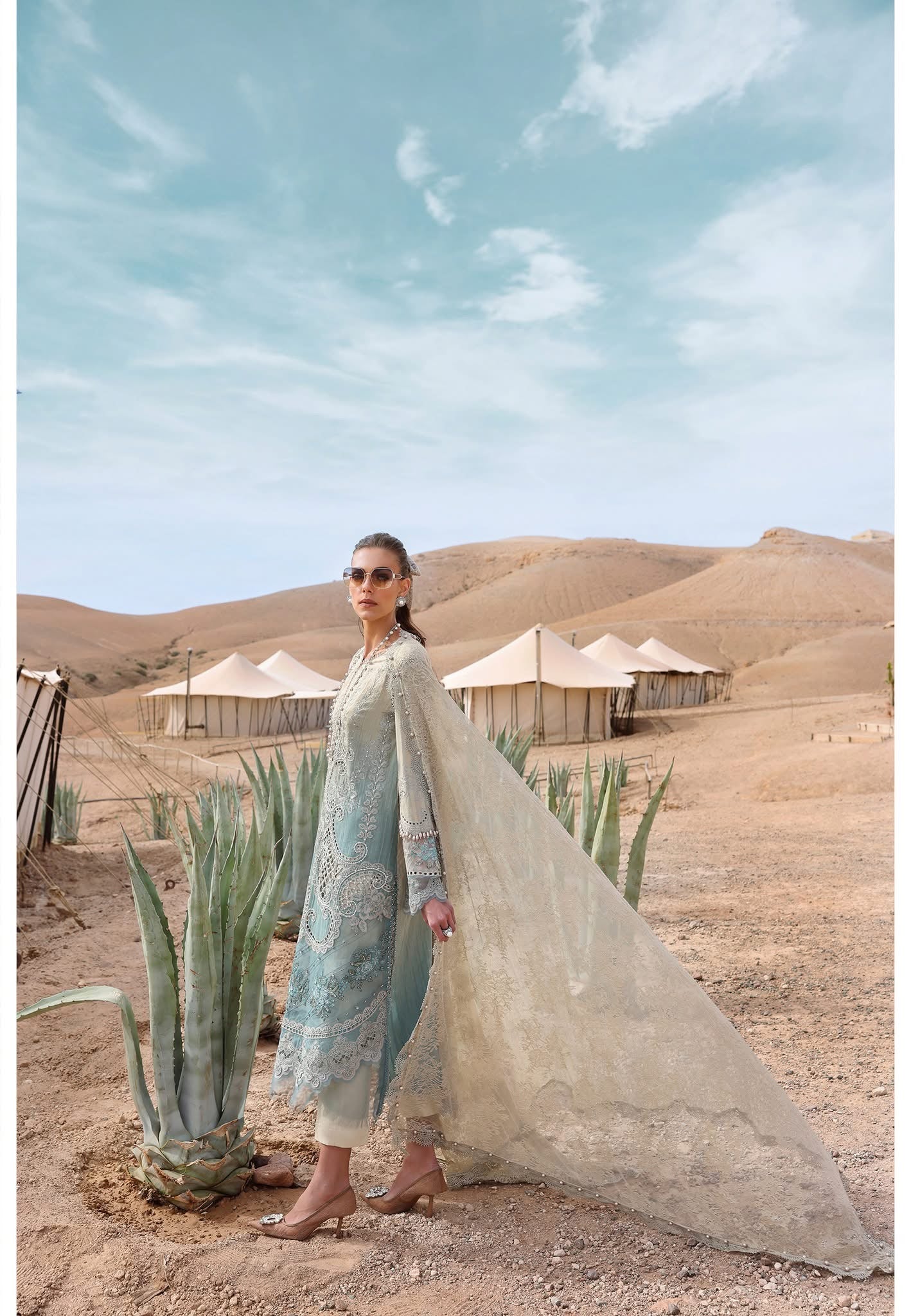 Maria B luxury lawn suits 2025 - 15B