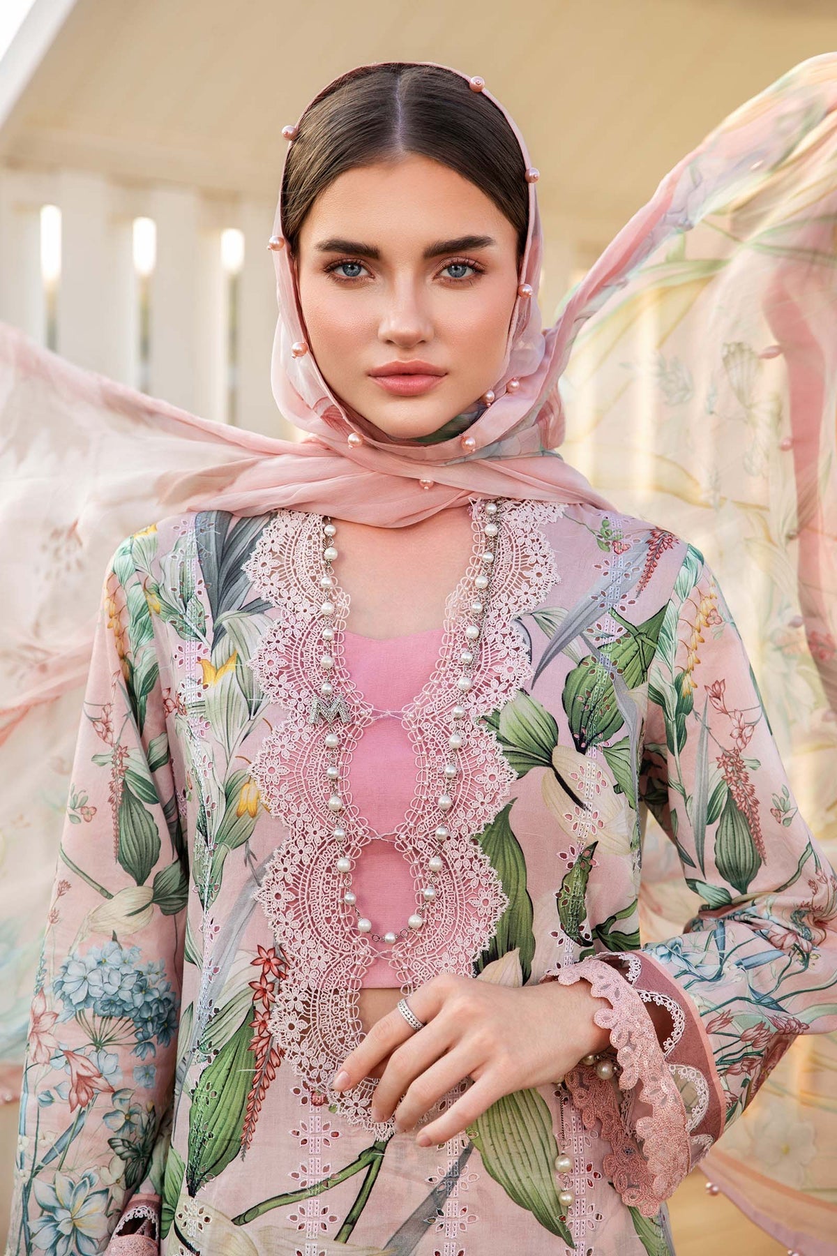 Maria B Mprints spring summer unstitched lawn suits 2025 | 2A