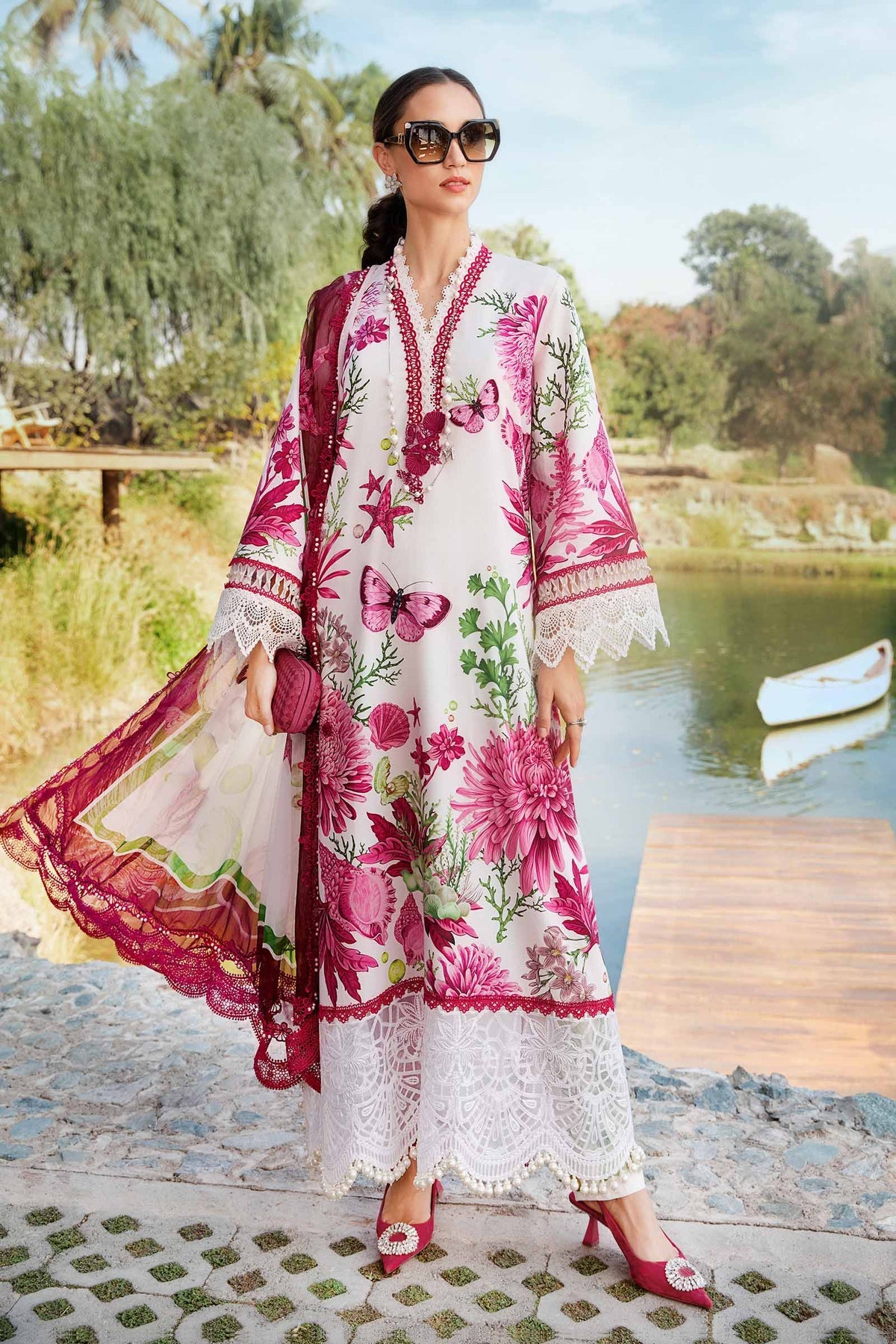 Maria B Mprints spring summer unstitched lawn suits 2025 | 10A