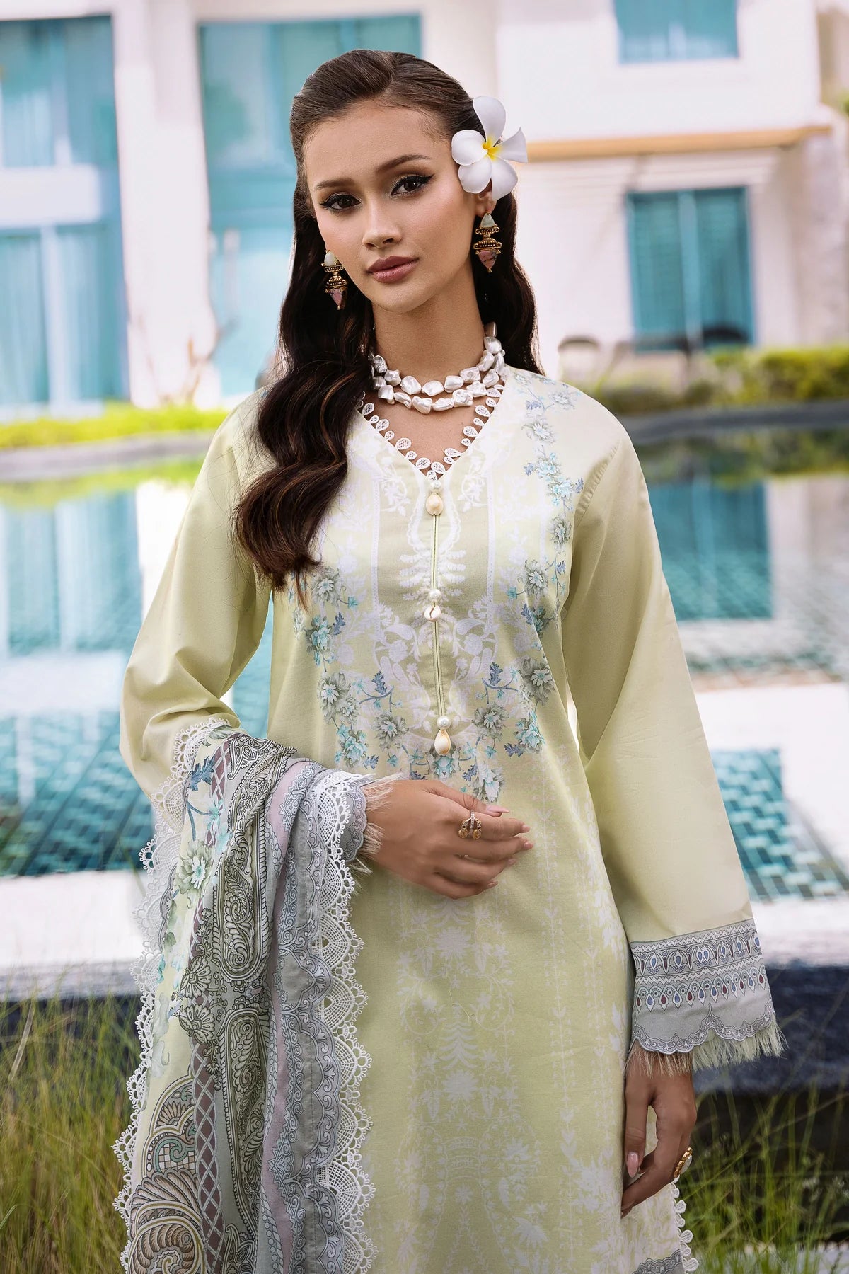Jade urbane unstitched printed lawn suits - 20645B