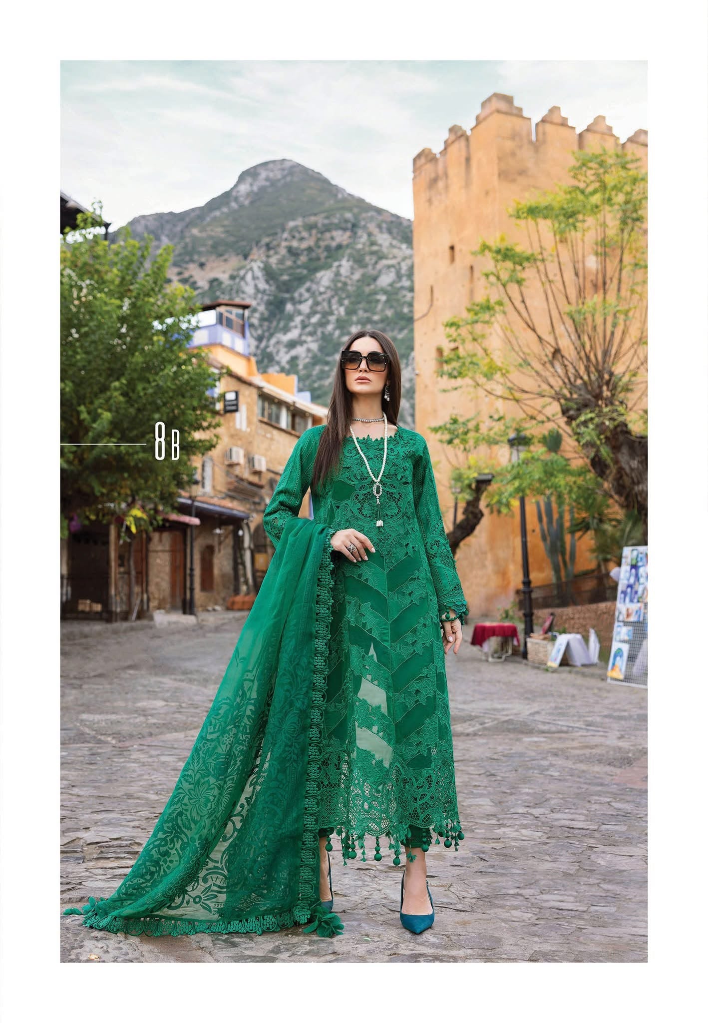 Maria B luxury lawn suits 2025 - 8B
