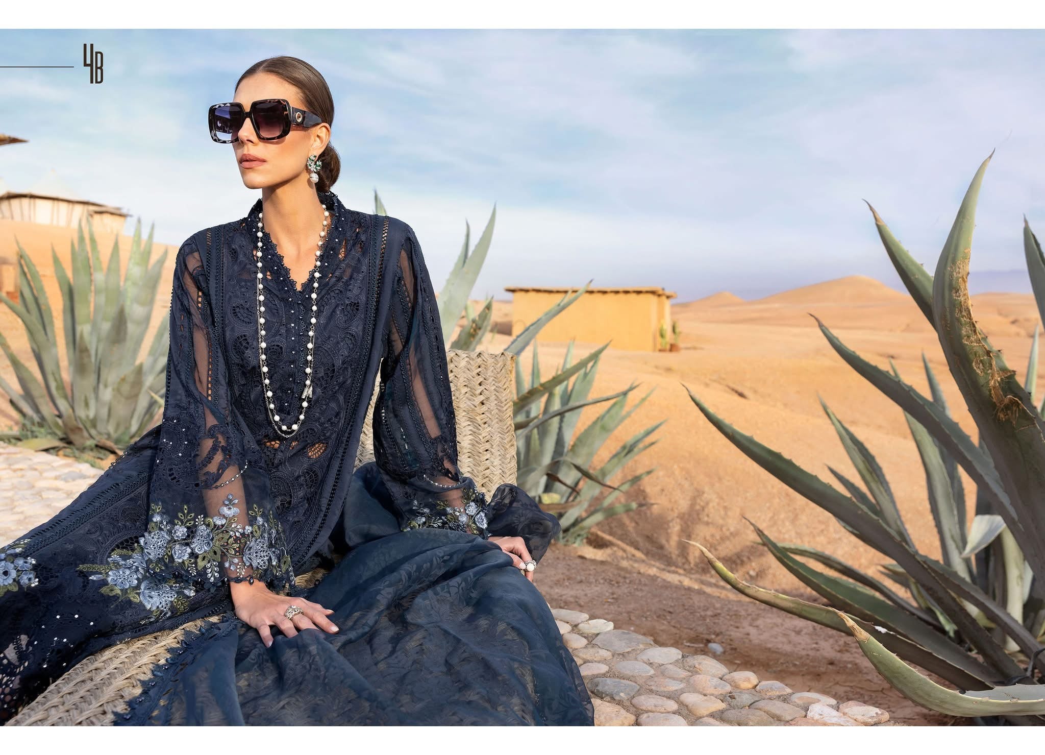 Maria B luxury lawn suits 2025 - 4B