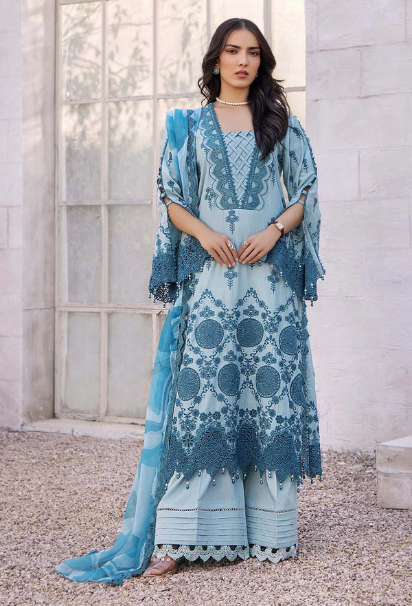 Adan’s Libas Lasserkari unstitched lawn suits 2025 - 3901