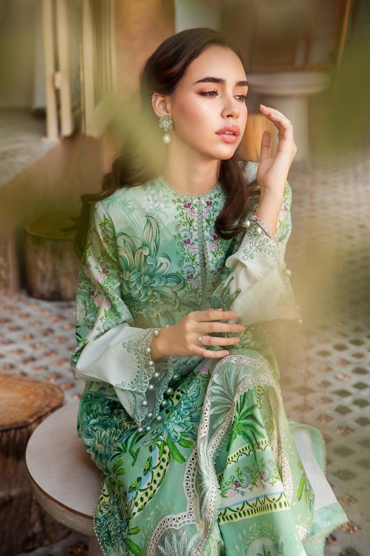 Maria B Mprints spring summer unstitched lawn suits 2025 | 14A