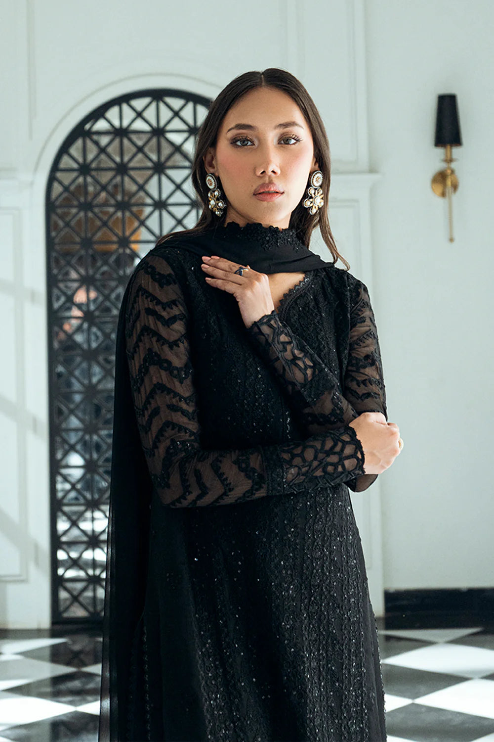 Azure Ensembles Eid Drop 2 luxury embroidered chiffon collection 2025- Raven Drape