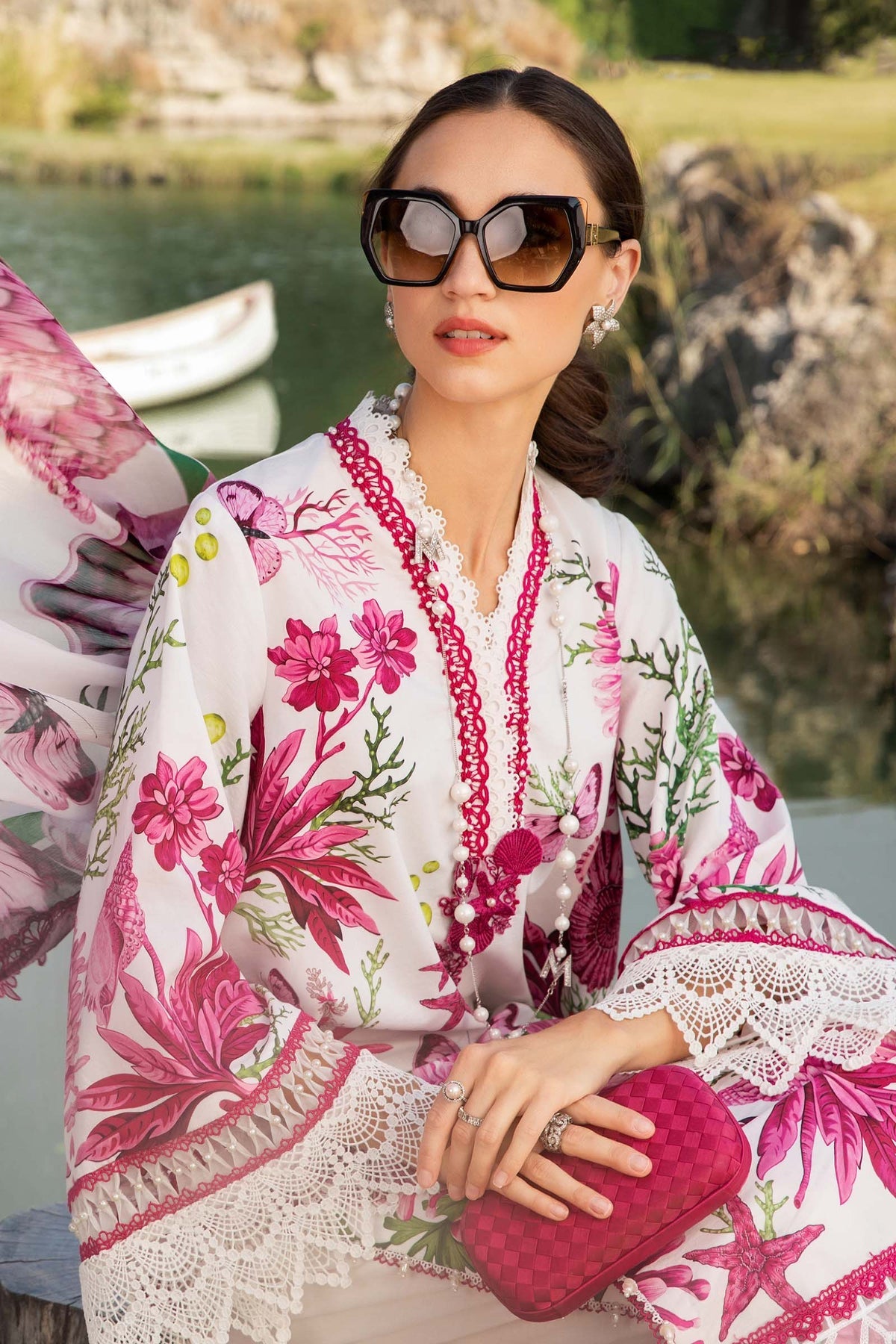Maria B Mprints spring summer unstitched lawn suits 2025 | 10A