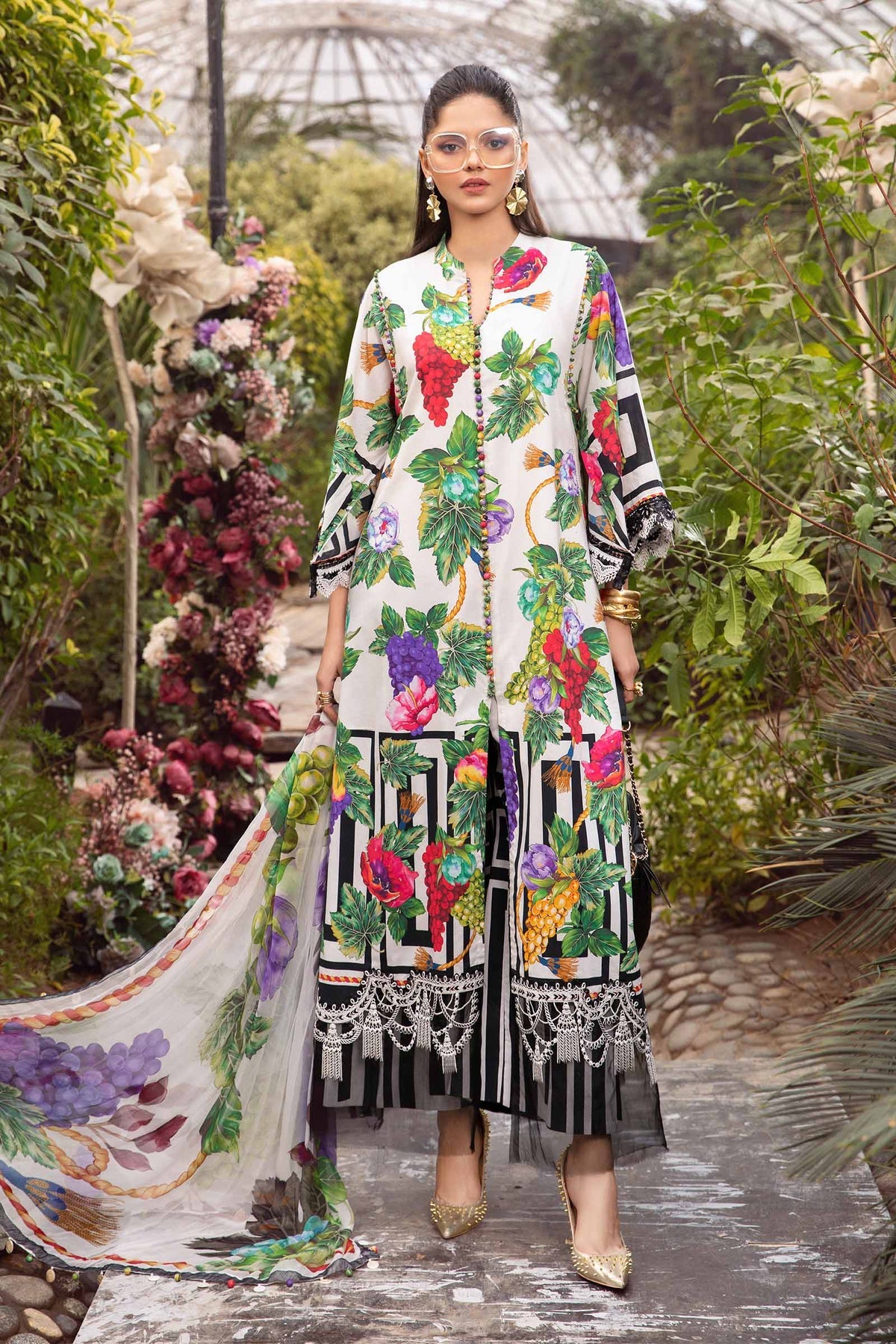MARIA B M.Prints | Spring Summer Lawn Suits : 2024 | 8A
