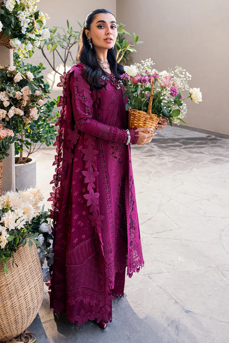Qalamkar Sahil luxury unstitched lawn suits 2025 - FK-11-Violet