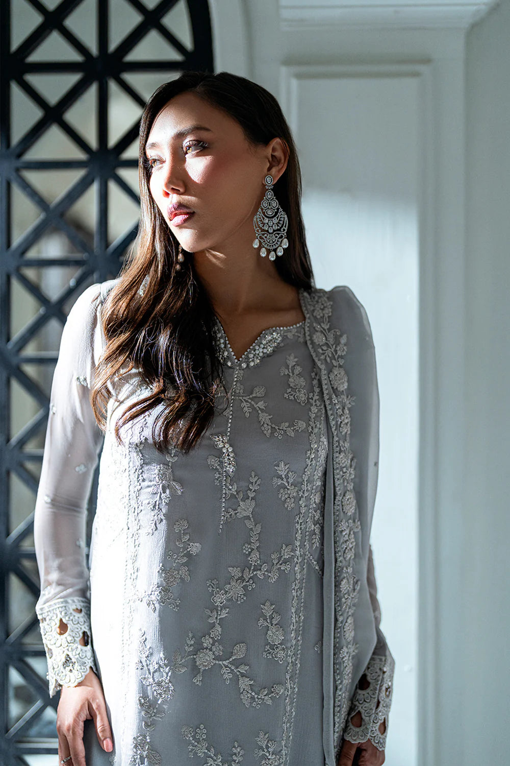 Azure Ensembles Eid Drop 2 luxury embroidered chiffon collection 2025- Ash Veil