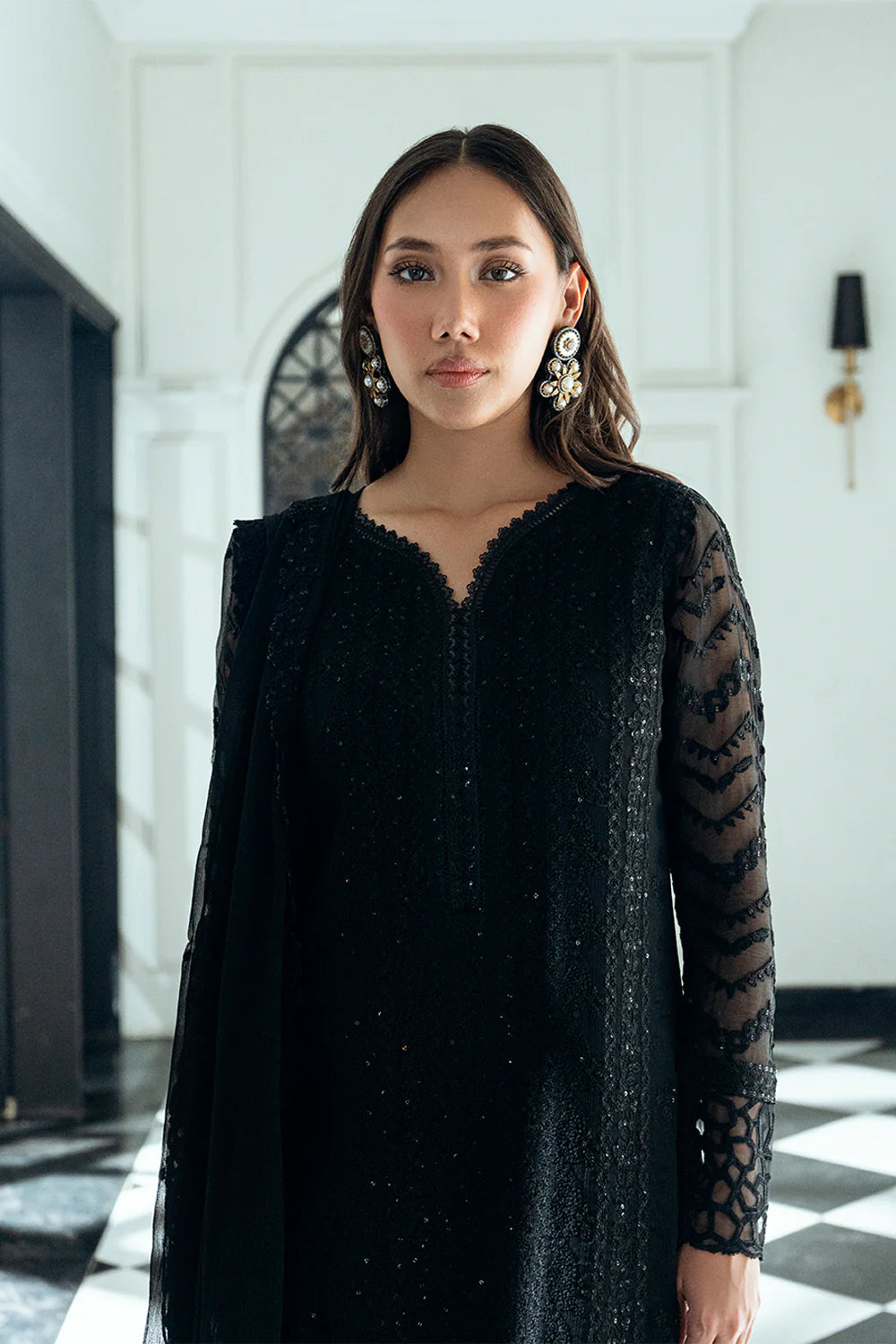 Azure Ensembles Eid Drop 2 luxury embroidered chiffon collection 2025- Raven Drape