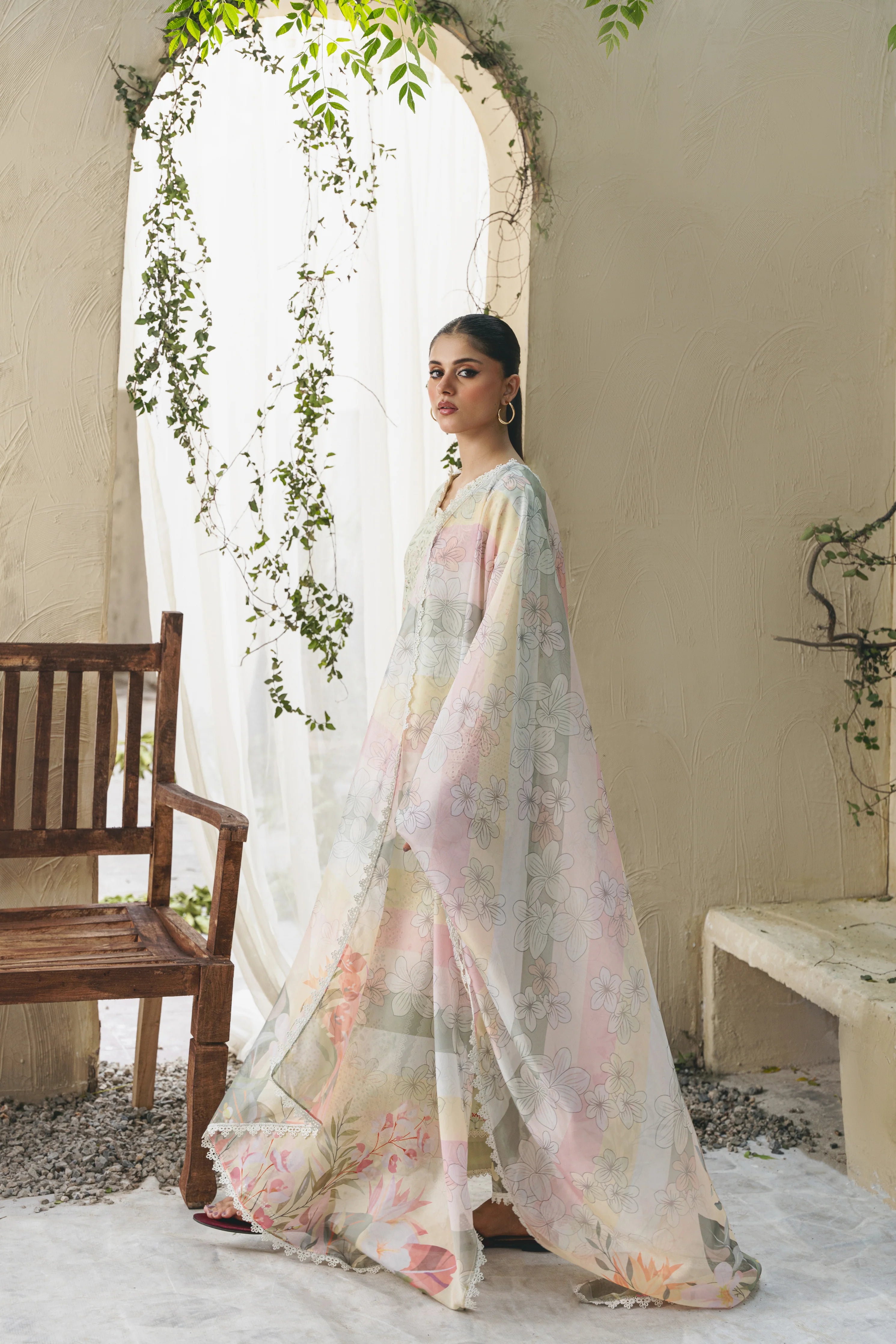 Shezlin chikankari unstitched lawn suits 2025 - Elif(Af-07)
