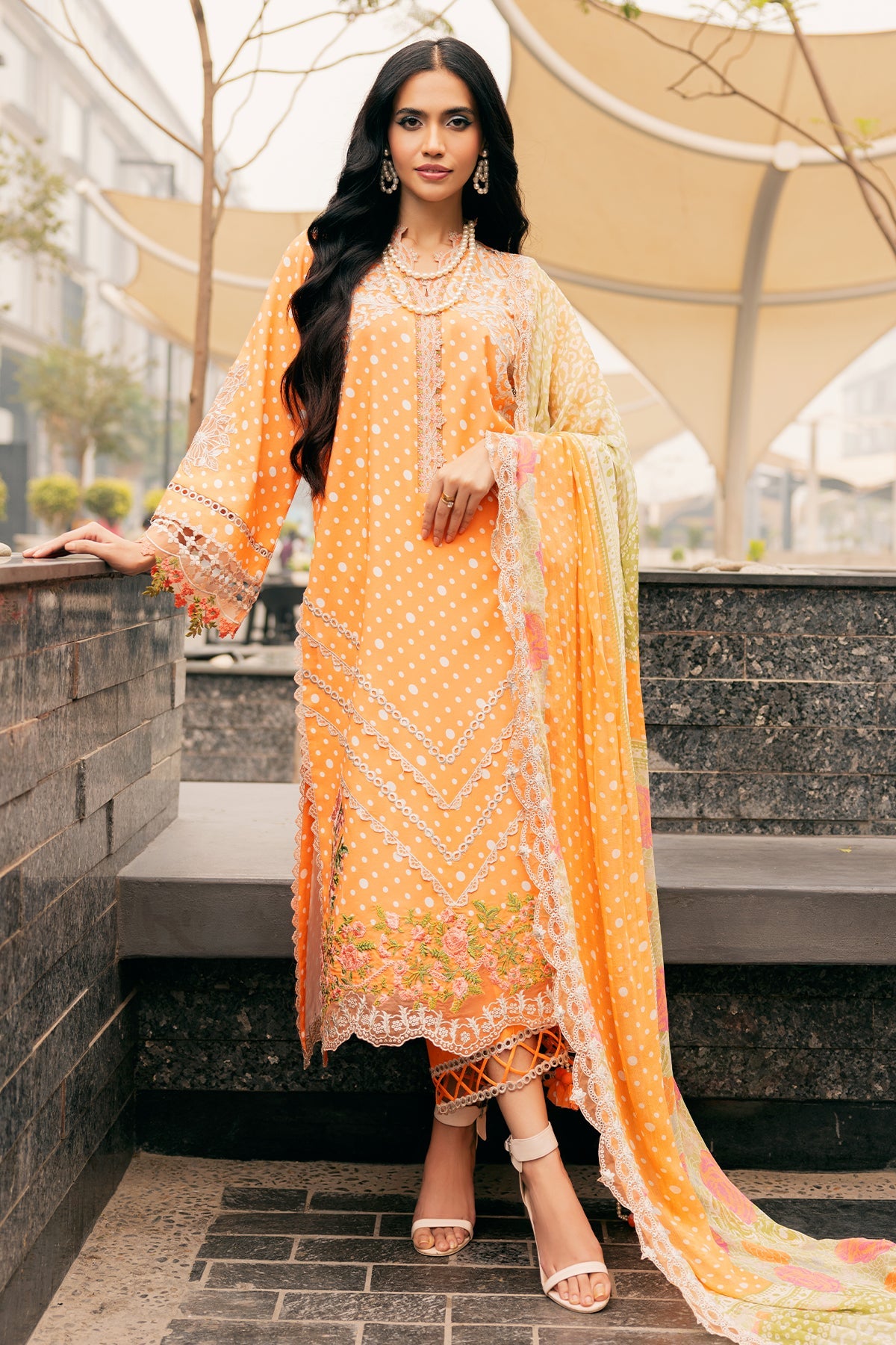 Charizma swissmiss embroidered Swiss voile unstitched lawn suits - CSM5-07