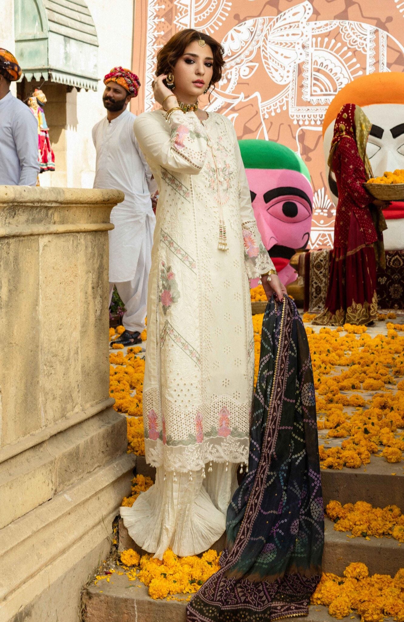 Bandhani unstitched lawn suits by Al zohaib collection 2025 - BTJ-25-02