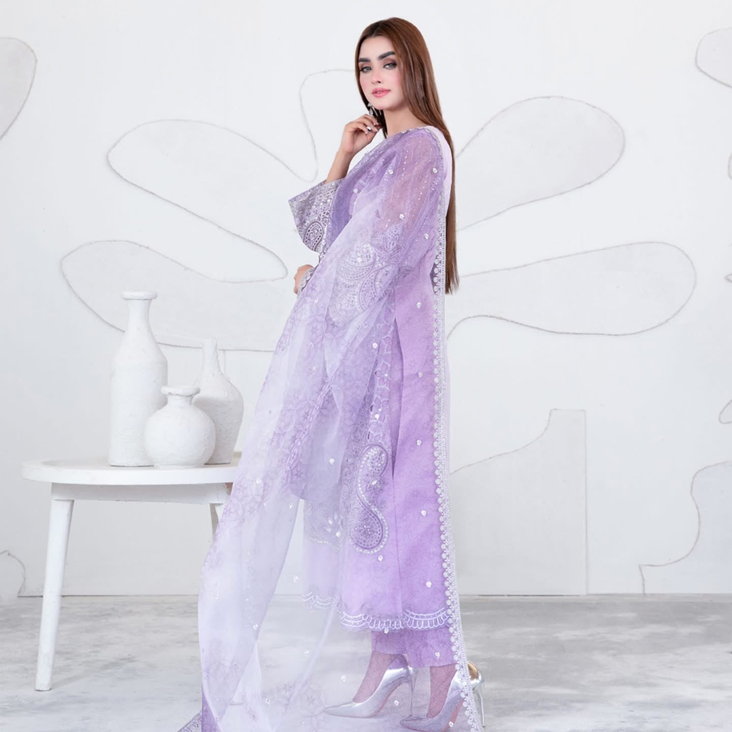 Tawakkal Gelareh Semi stitched organza suits 2025 - D-3654