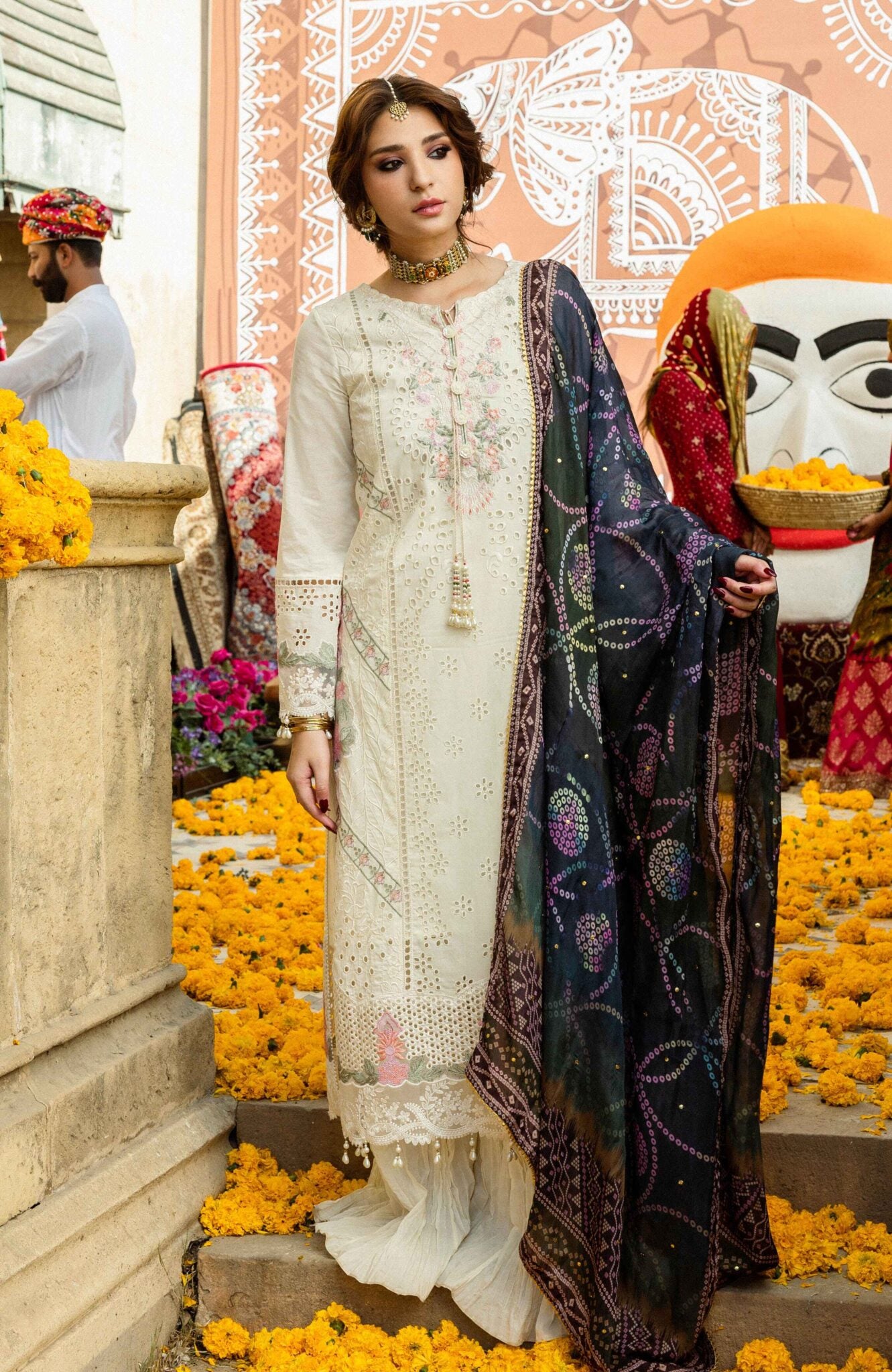 Bandhani unstitched lawn suits by Al zohaib collection 2025 - BTJ-25-02