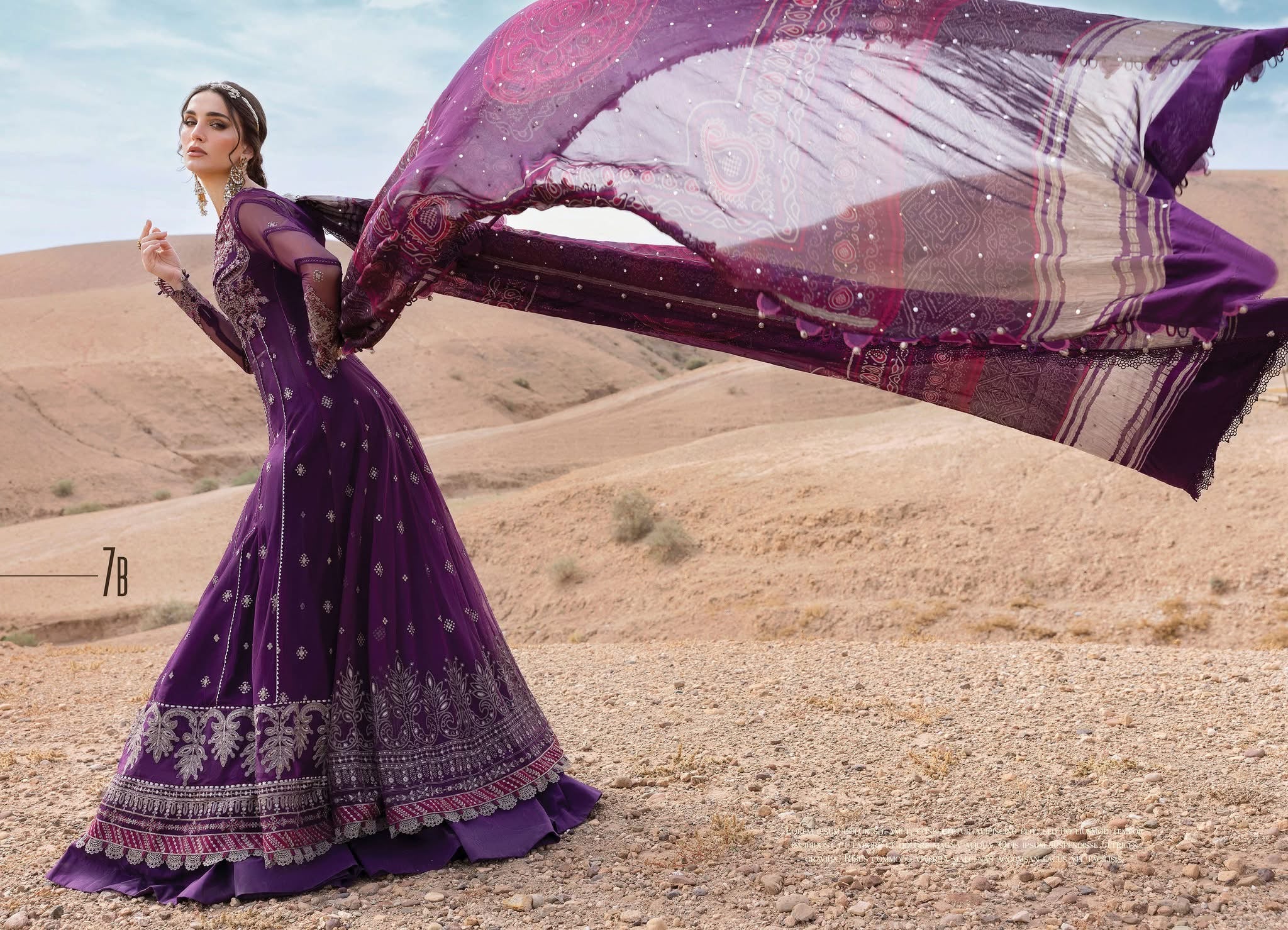 Maria B luxury lawn suits 2025 - 7B