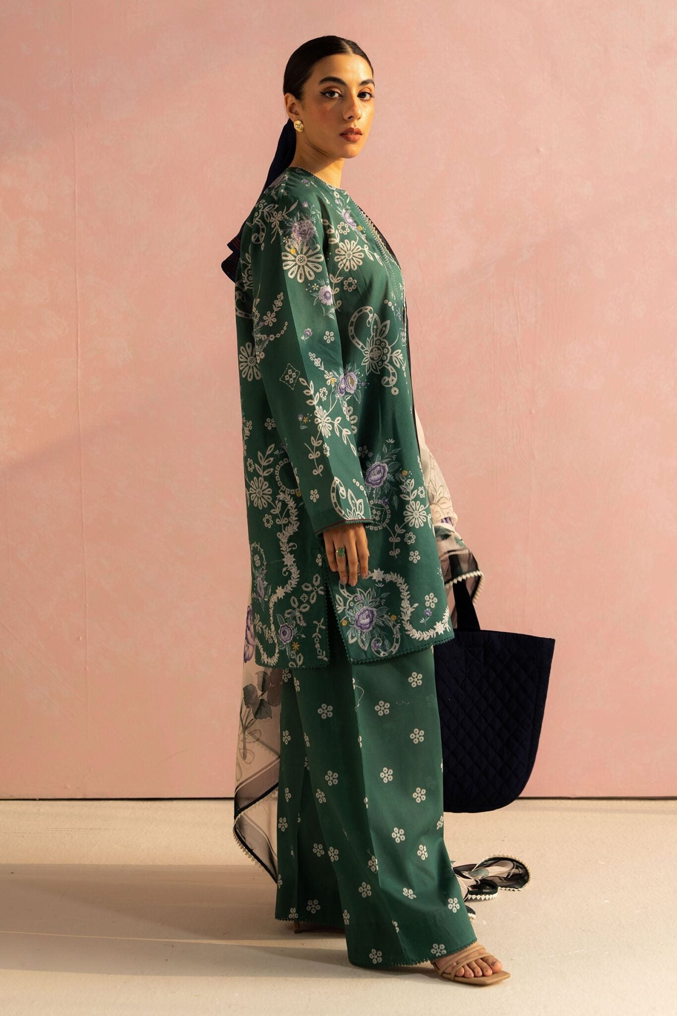 Coco prints unstitched lawn suits by Zara Shahjahan 2025| Nora - 8B