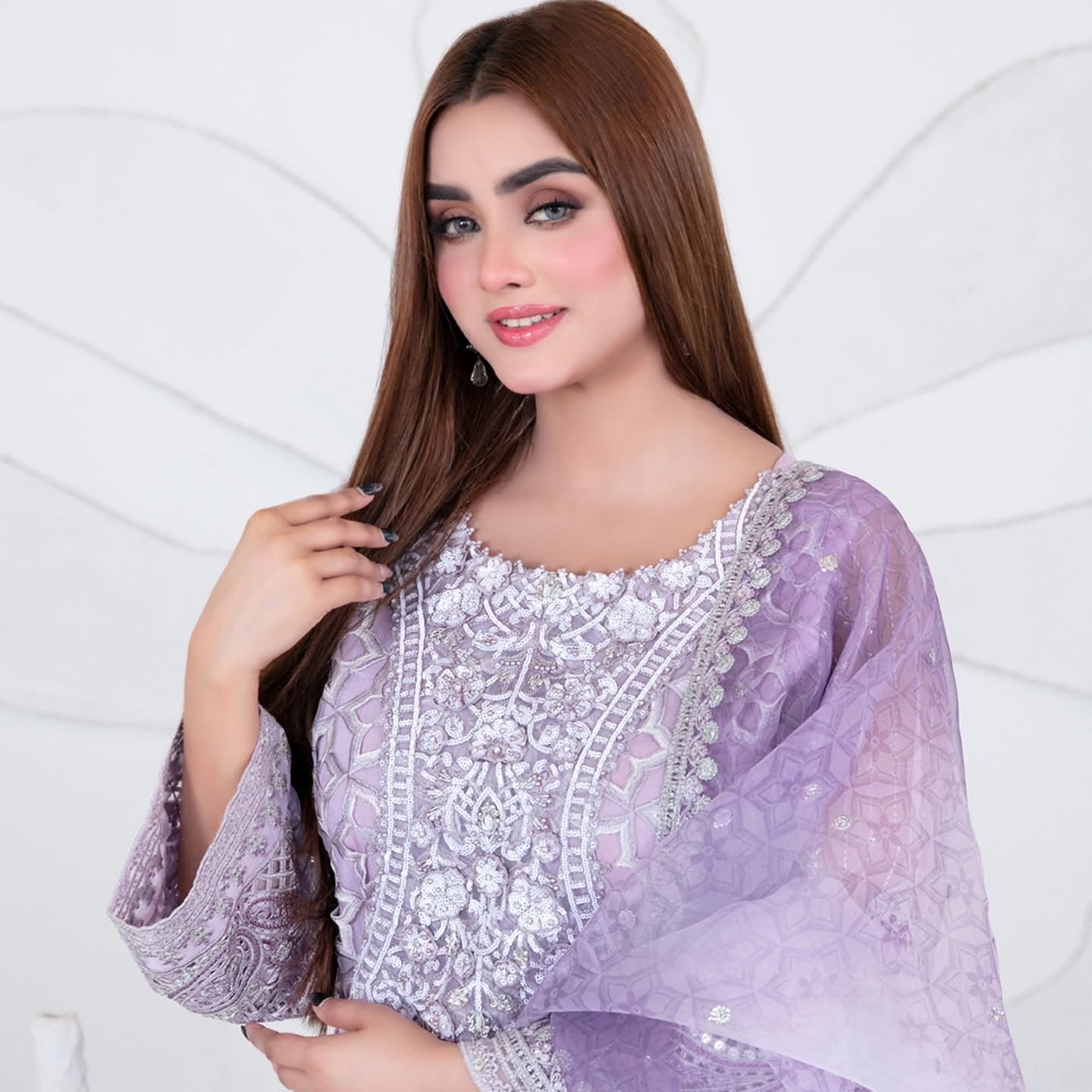 Tawakkal Gelareh Semi stitched organza suits 2025 - D-3654