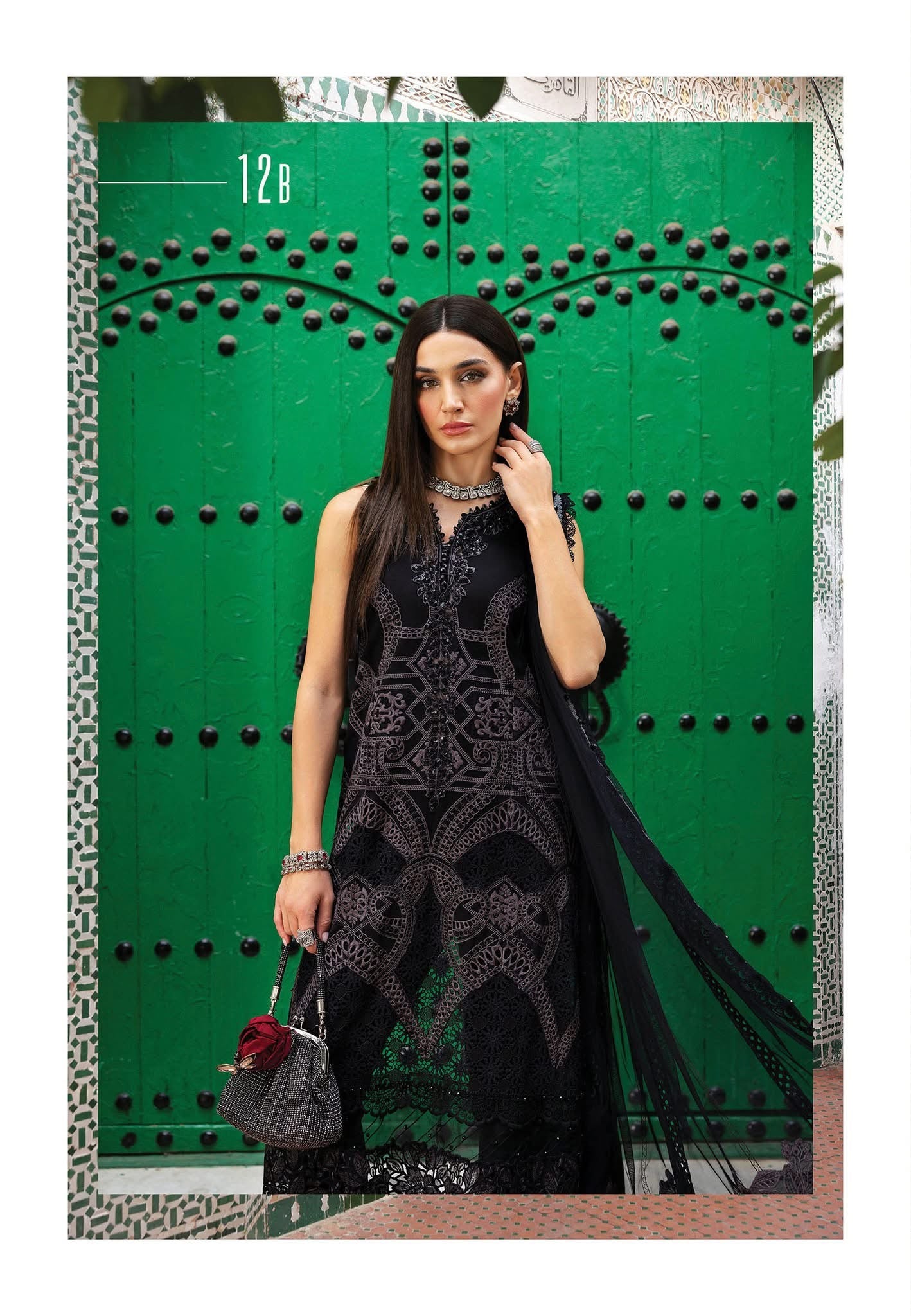 Maria B luxury lawn suits 2025 - 12B
