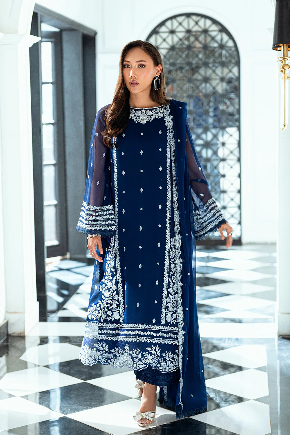 Azure Ensembles Eid Drop 2 luxury embroidered chiffon collection 2025 - Moon Light