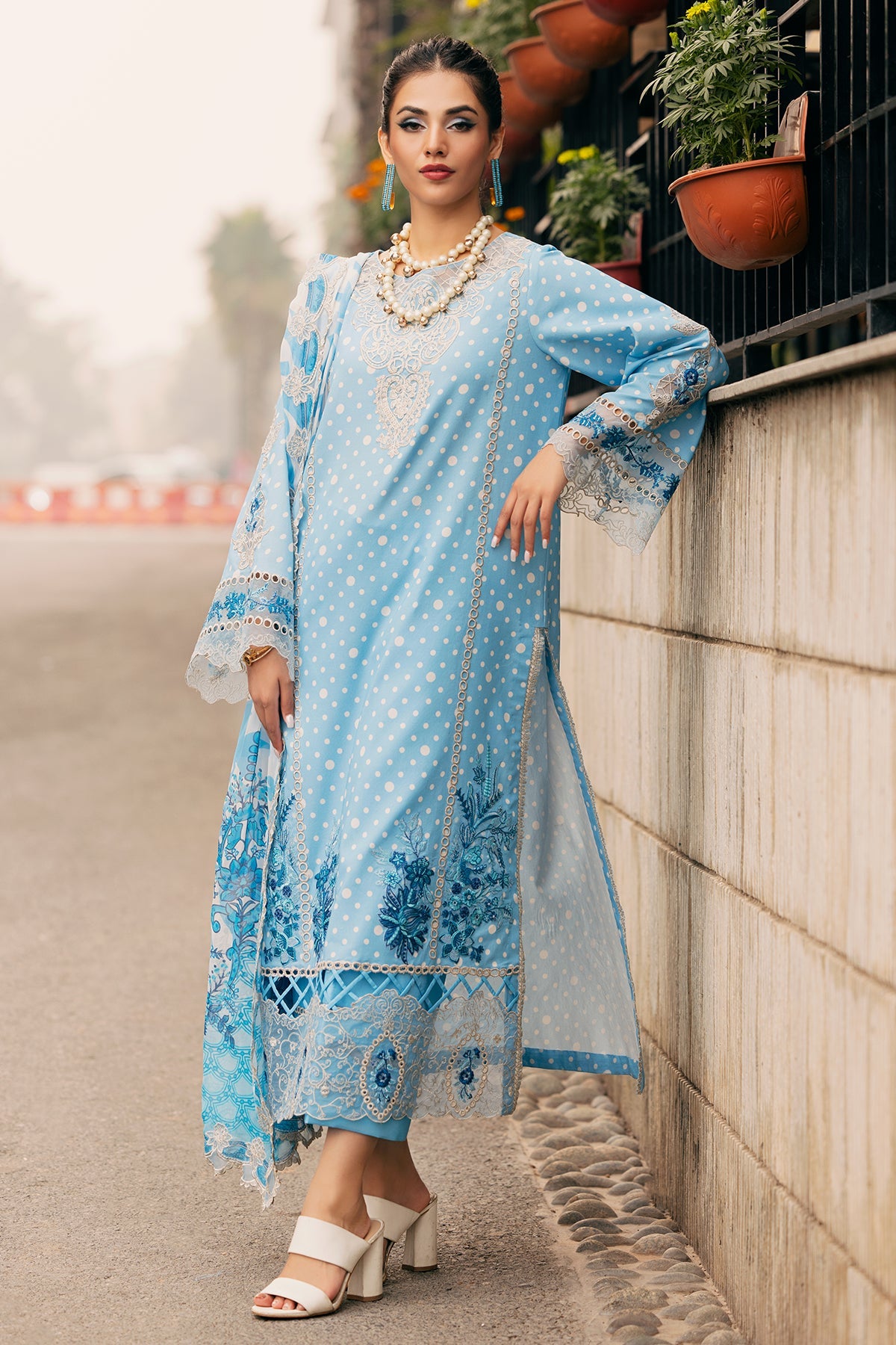 Charizma swissmiss embroidered Swiss voile unstitched lawn suits - CSM5-04