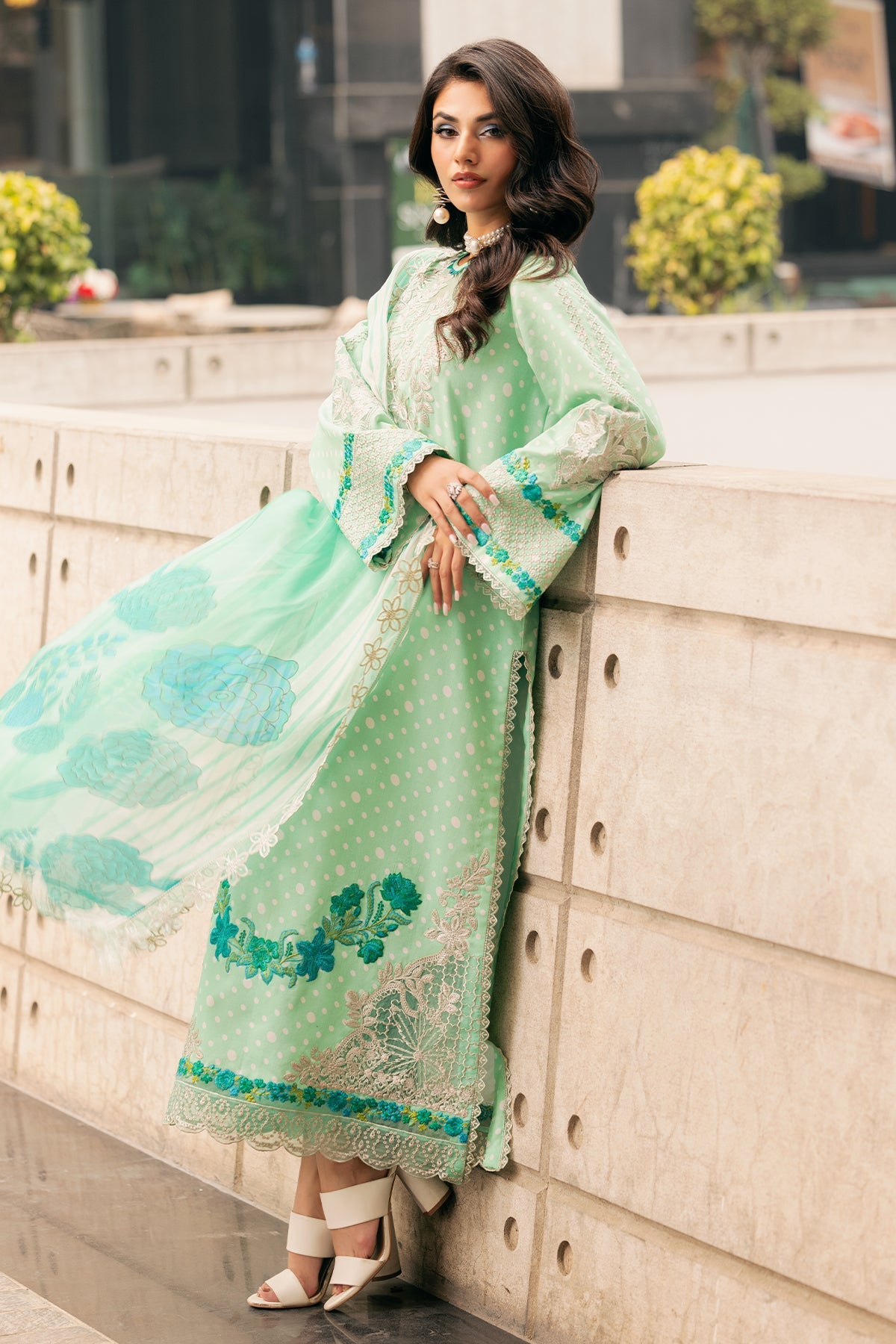 Charizma swissmiss embroidered Swiss voile unstitched lawn suits - CSM5-02