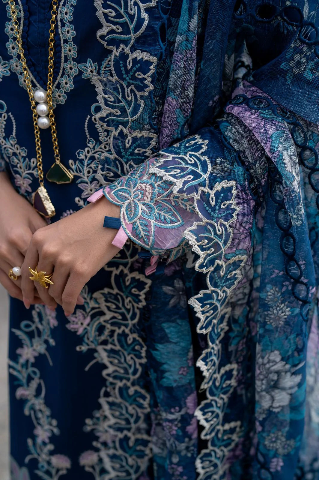 Saagar by aabyaan luxury festive unstitched lawn suits 2025 |Azura - AS-03