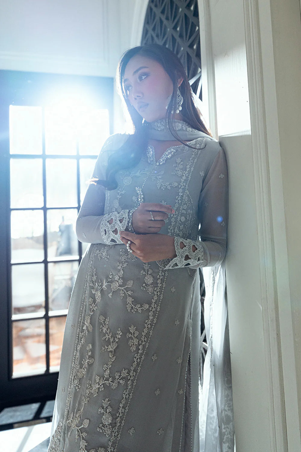 Azure Ensembles Eid Drop 2 luxury embroidered chiffon collection 2025- Ash Veil