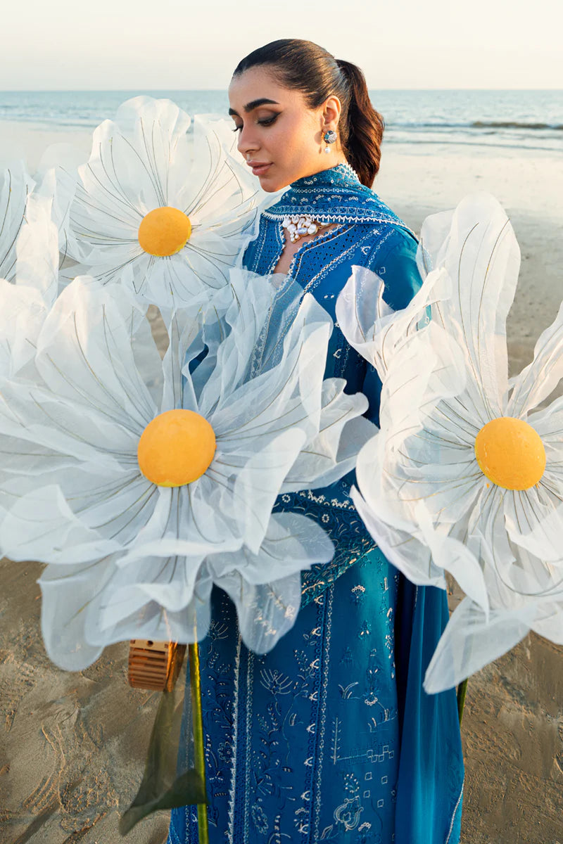 Qalamkar Sahil luxury unstitched lawn suits 2025 - FK-03