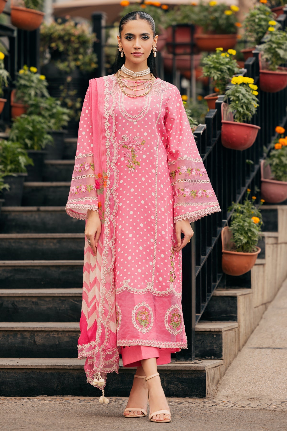 Charizma swissmiss embroidered Swiss voile unstitched lawn suits - CSM5-03
