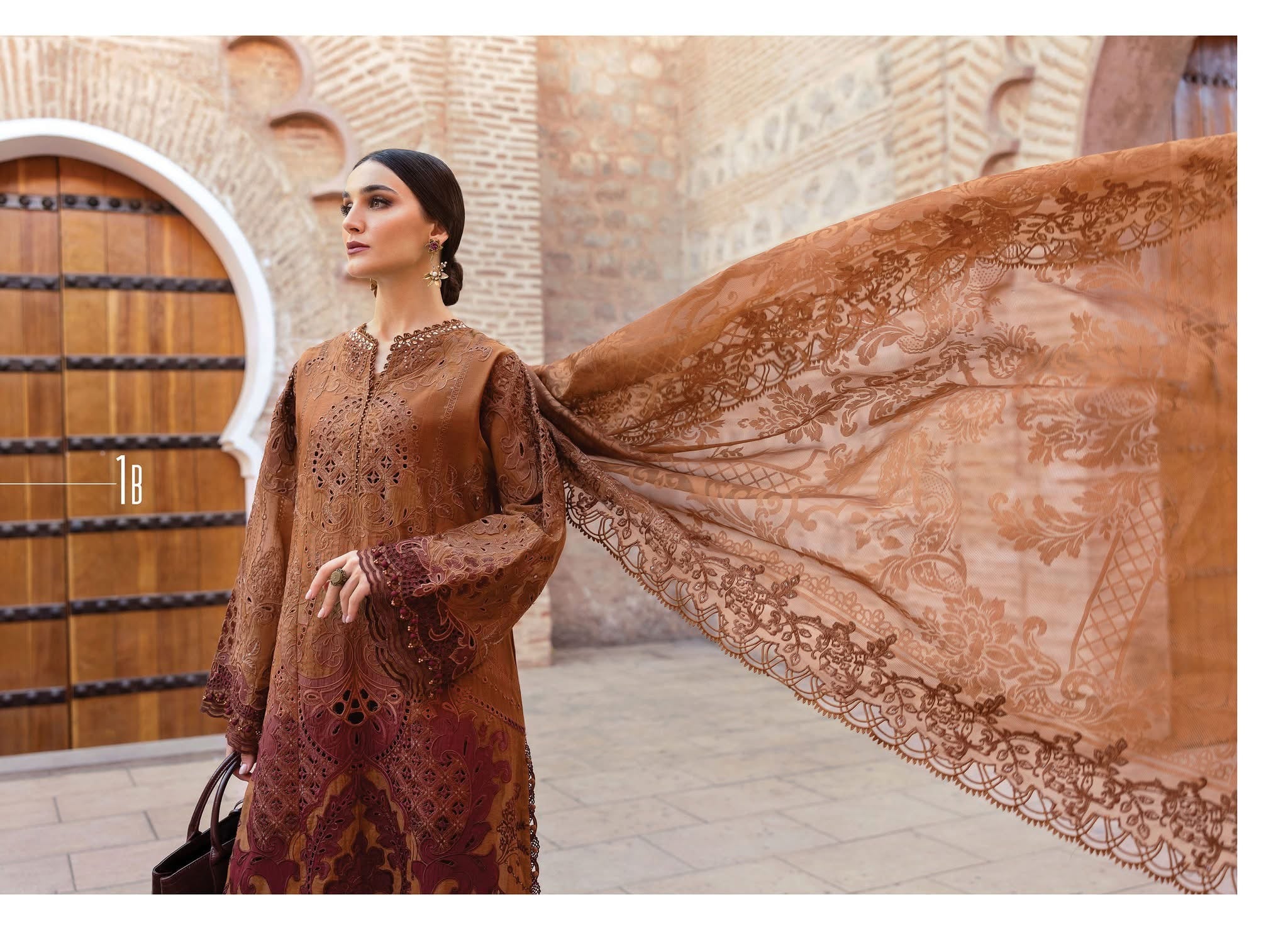 Maria B luxury lawn suits 2025 - 1B