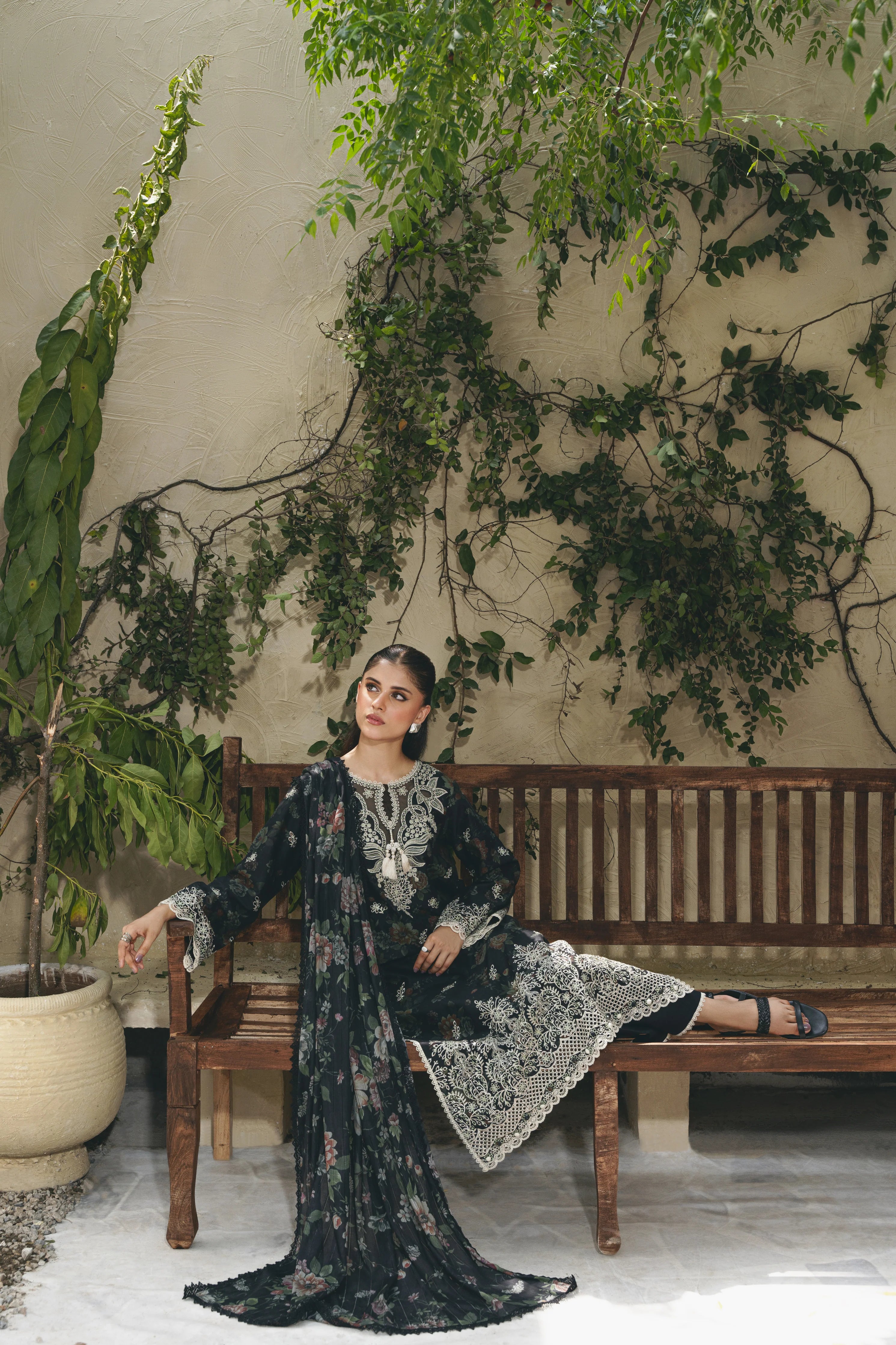 Shezlin chikankari unstitched lawn suits 2025 - Elara(Af-01)