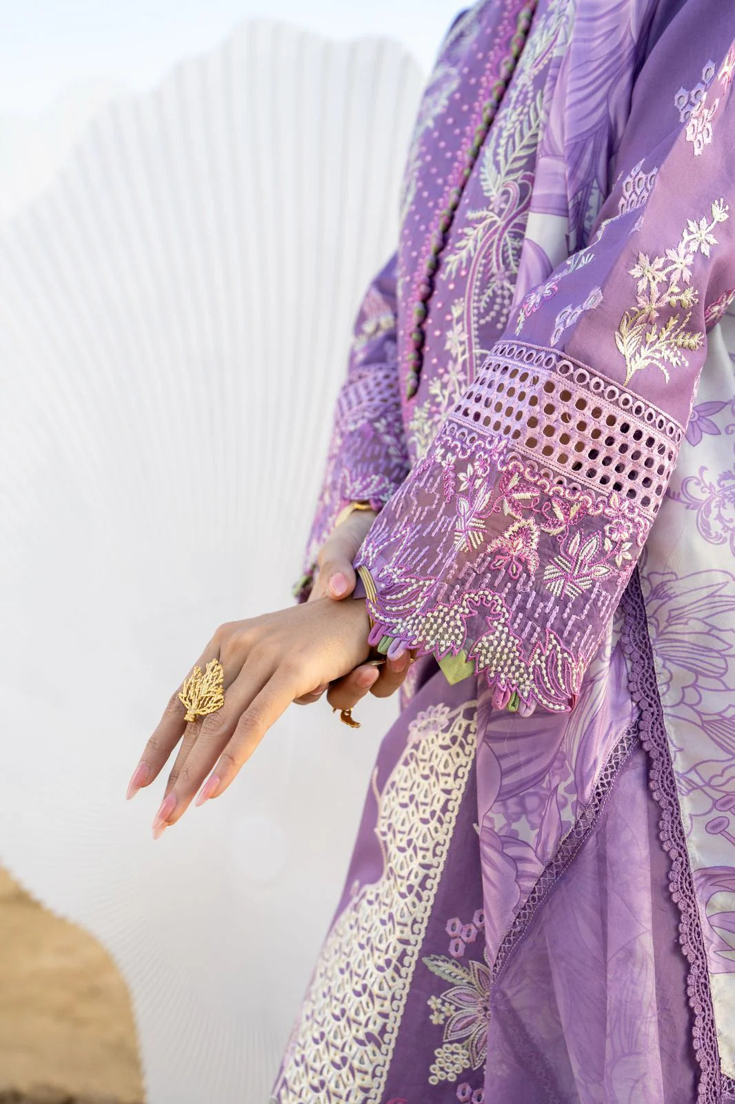 Saagar by aabyaan luxury festive unstitched lawn suits 2025 |Zarqa - AS-01