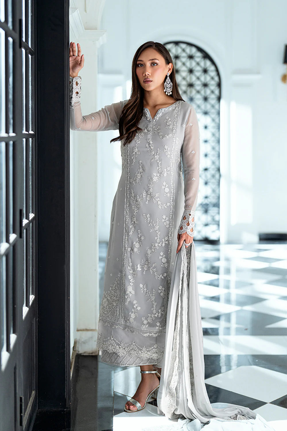Azure Ensembles Eid Drop 2 luxury embroidered chiffon collection 2025- Ash Veil
