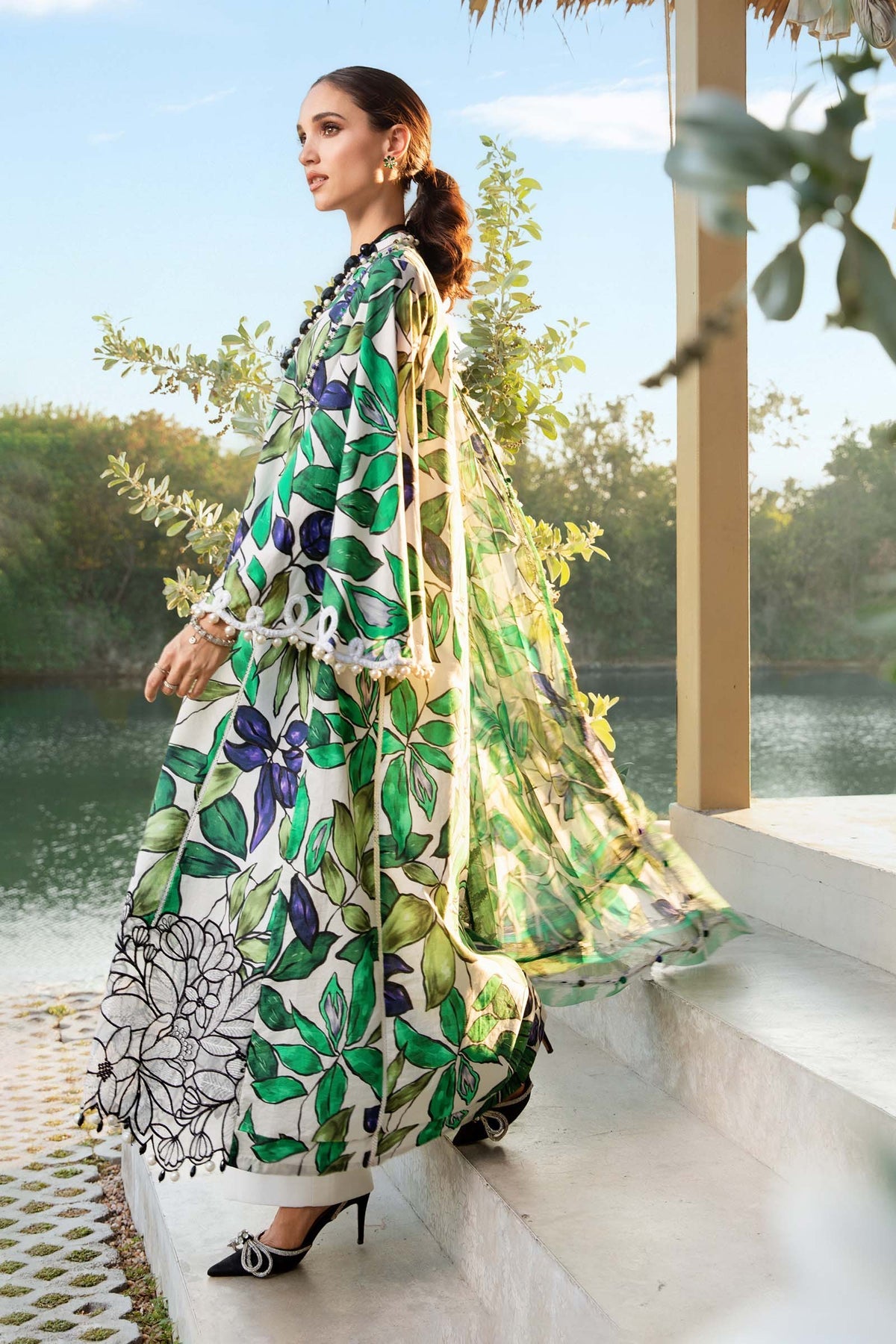 Maria B Mprints spring summer unstitched lawn suits 2025 | 5A