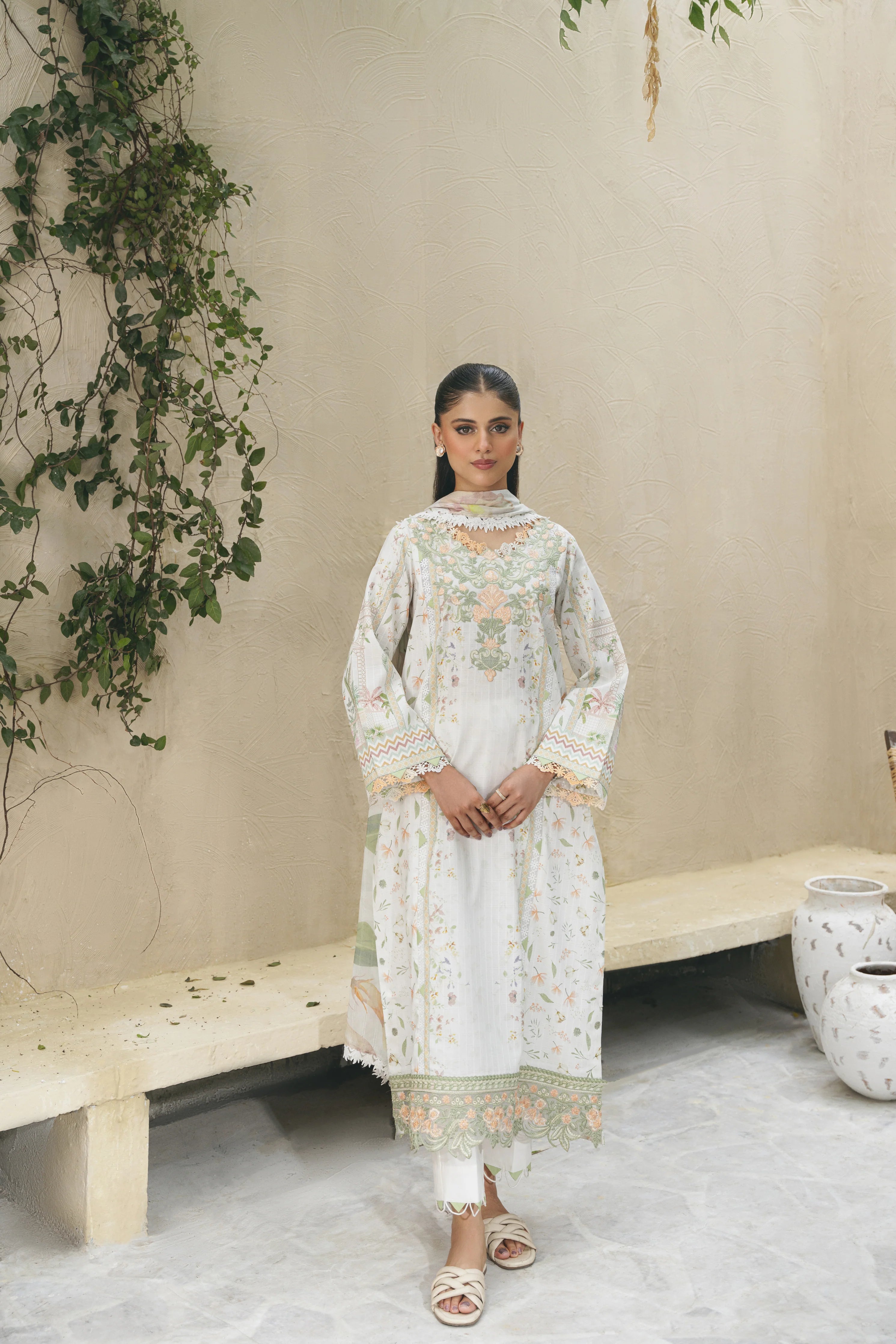 Shezlin chikankari unstitched lawn suits 2025 - Aria(Af-10)
