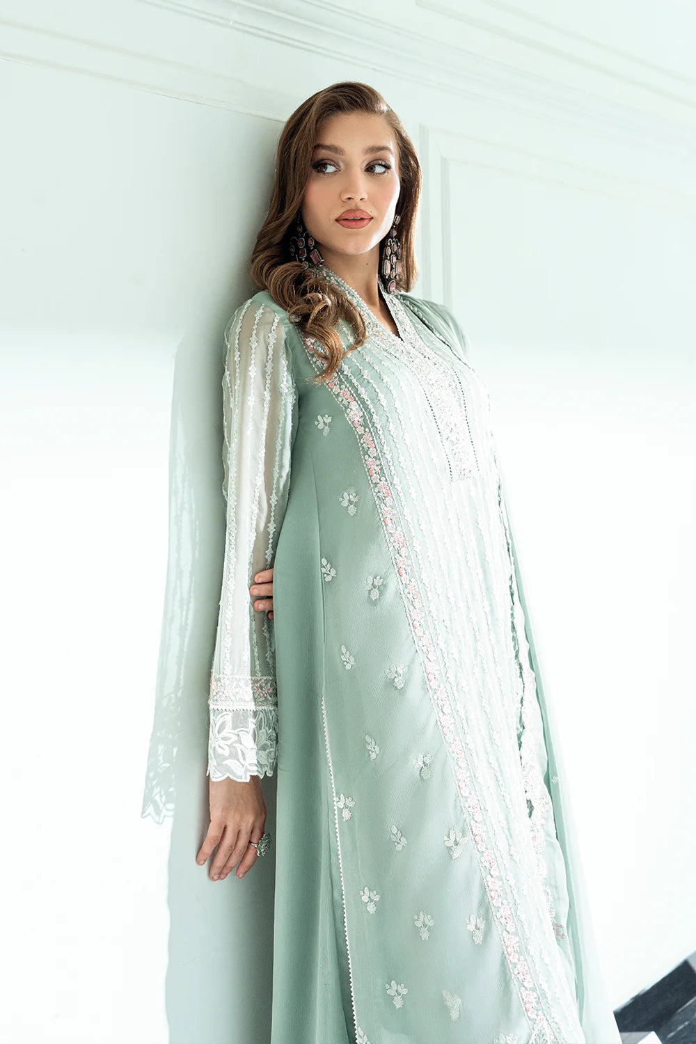 Azure Ensembles Eid Drop 2 luxury embroidered chiffon collection 2025- Mossy Charm