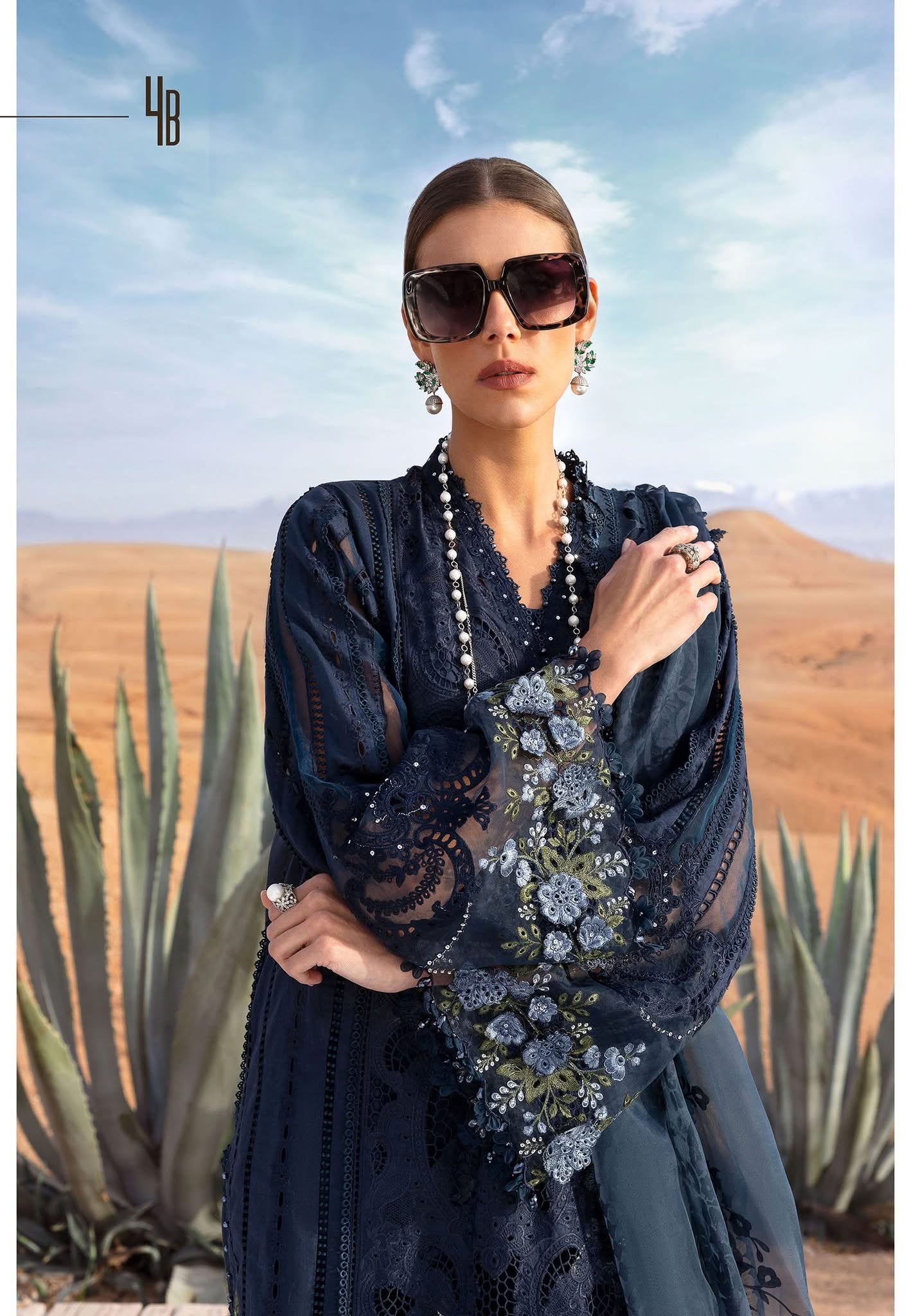 Maria B luxury lawn suits 2025 - 4B