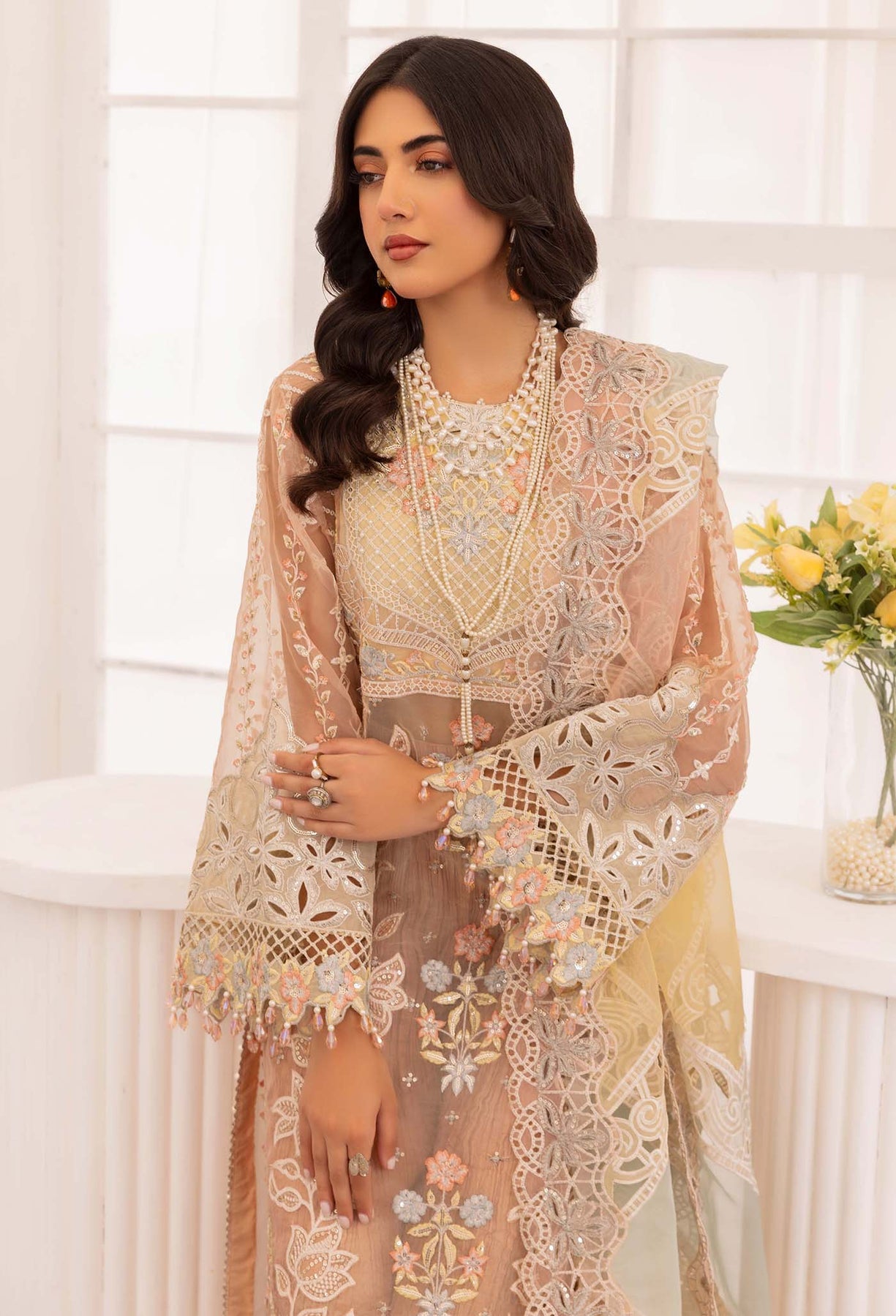 Adan's Chantelle Chiffon Suits | 2024 | BLUSH OPAL