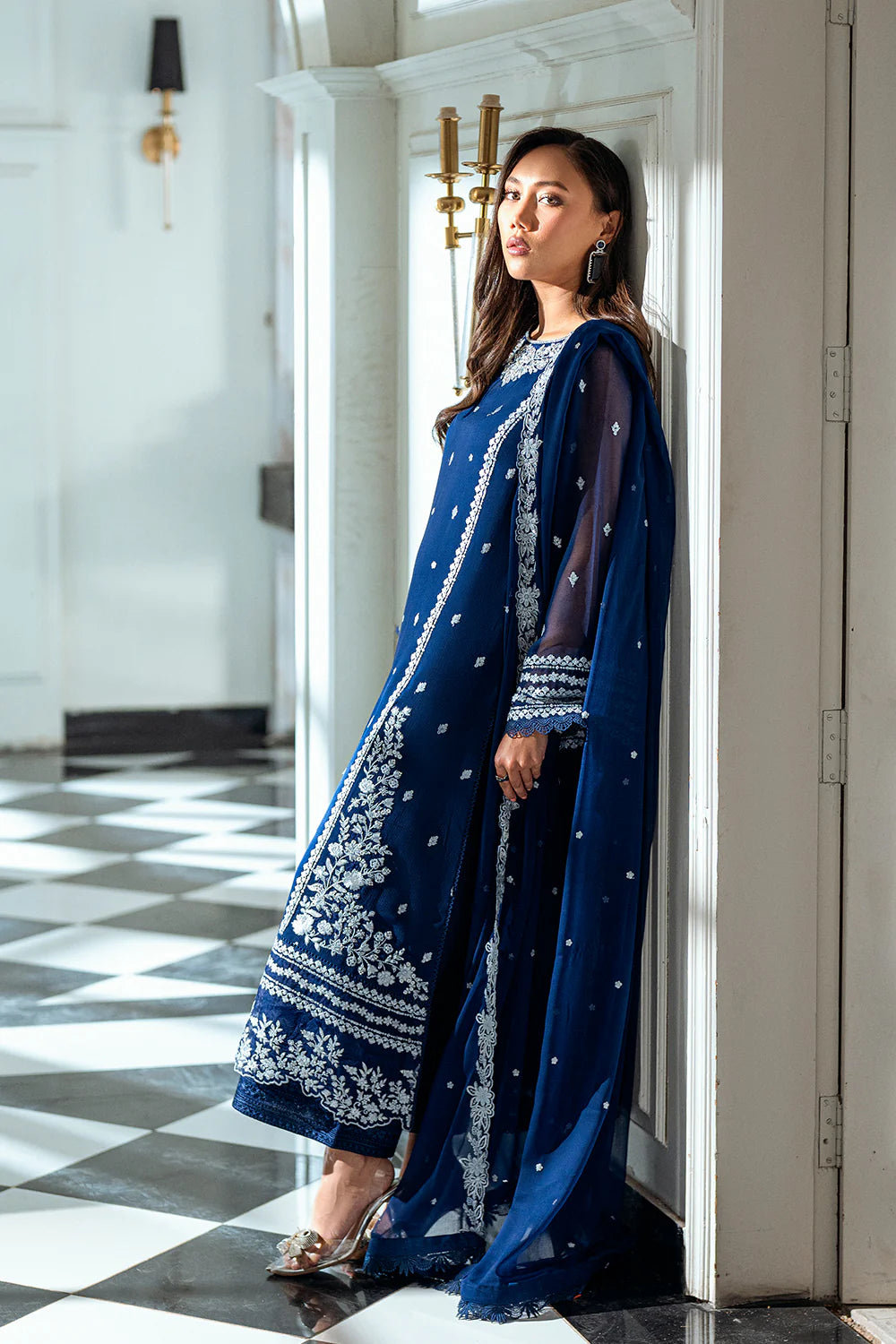 Azure Ensembles Eid Drop 2 luxury embroidered chiffon collection 2025 - Moon Light