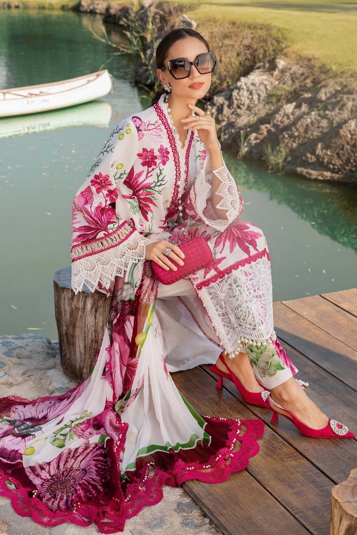 Maria B Mprints spring summer unstitched lawn suits 2025 | 10A