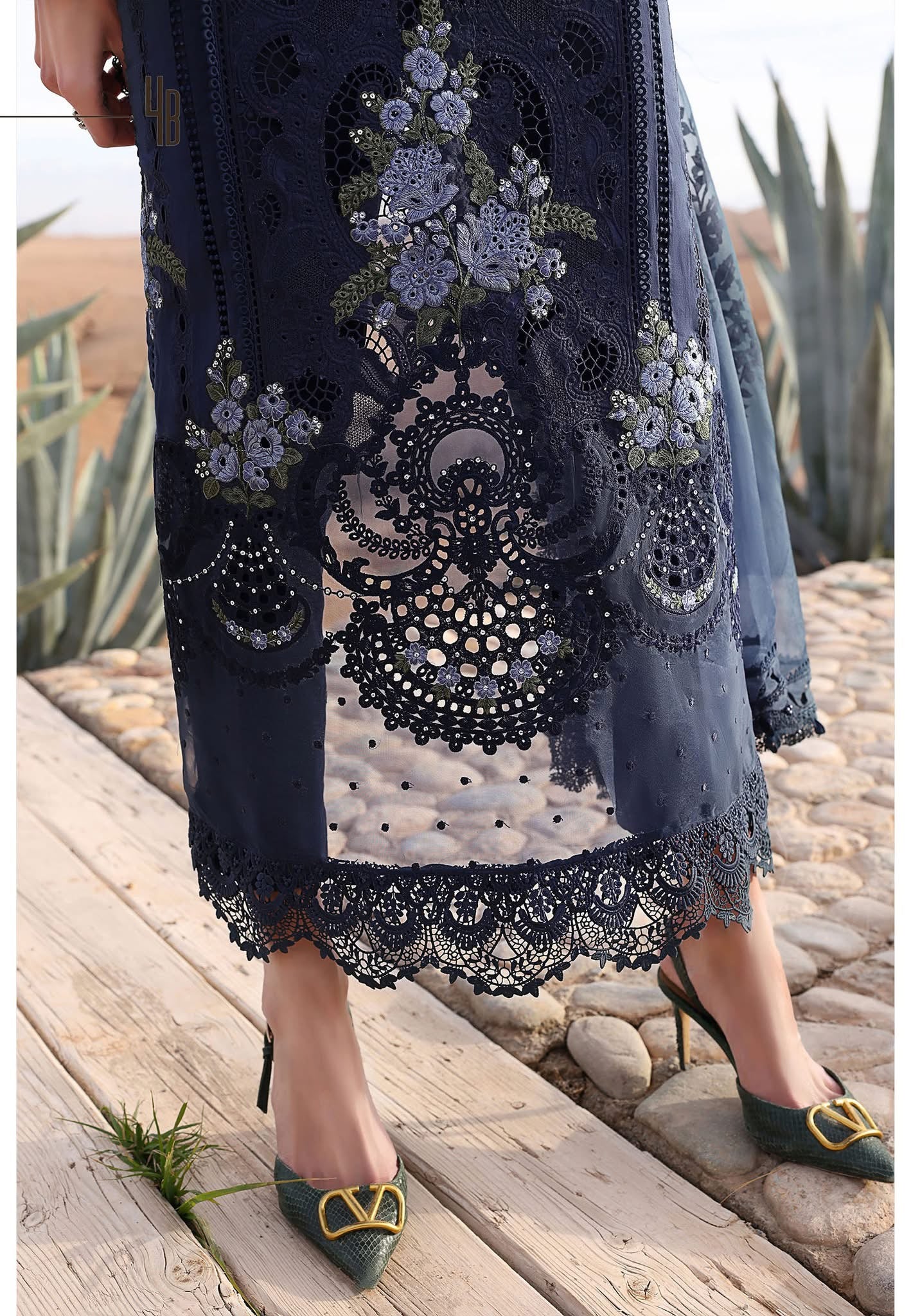 Maria B luxury lawn suits 2025 - 4B
