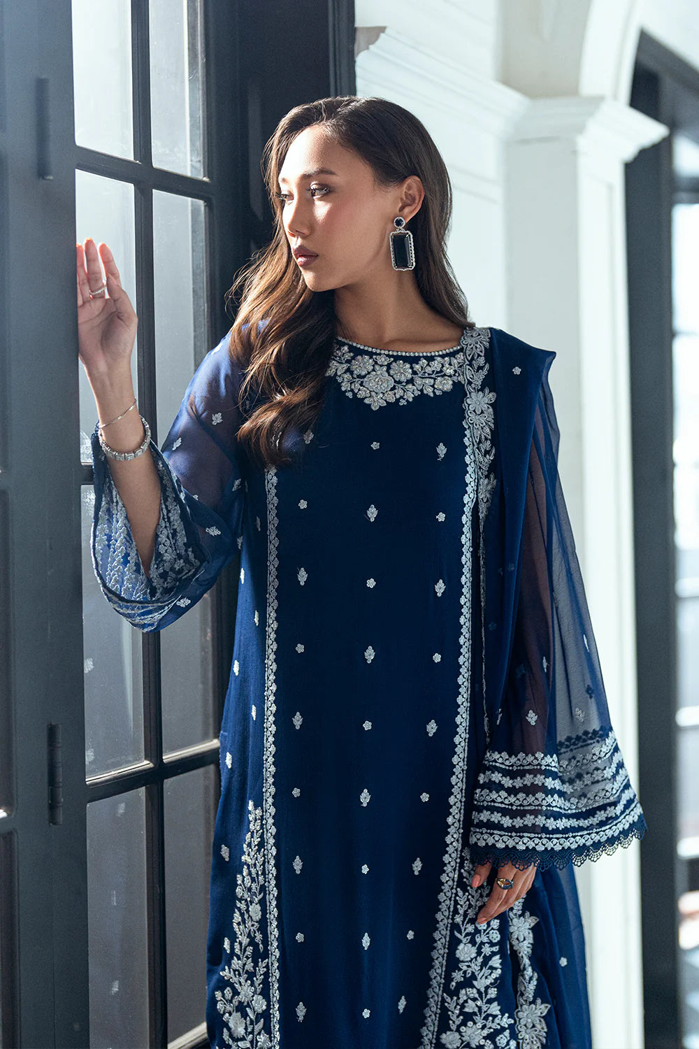 Azure Ensembles Eid Drop 2 luxury embroidered chiffon collection 2025 - Moon Light