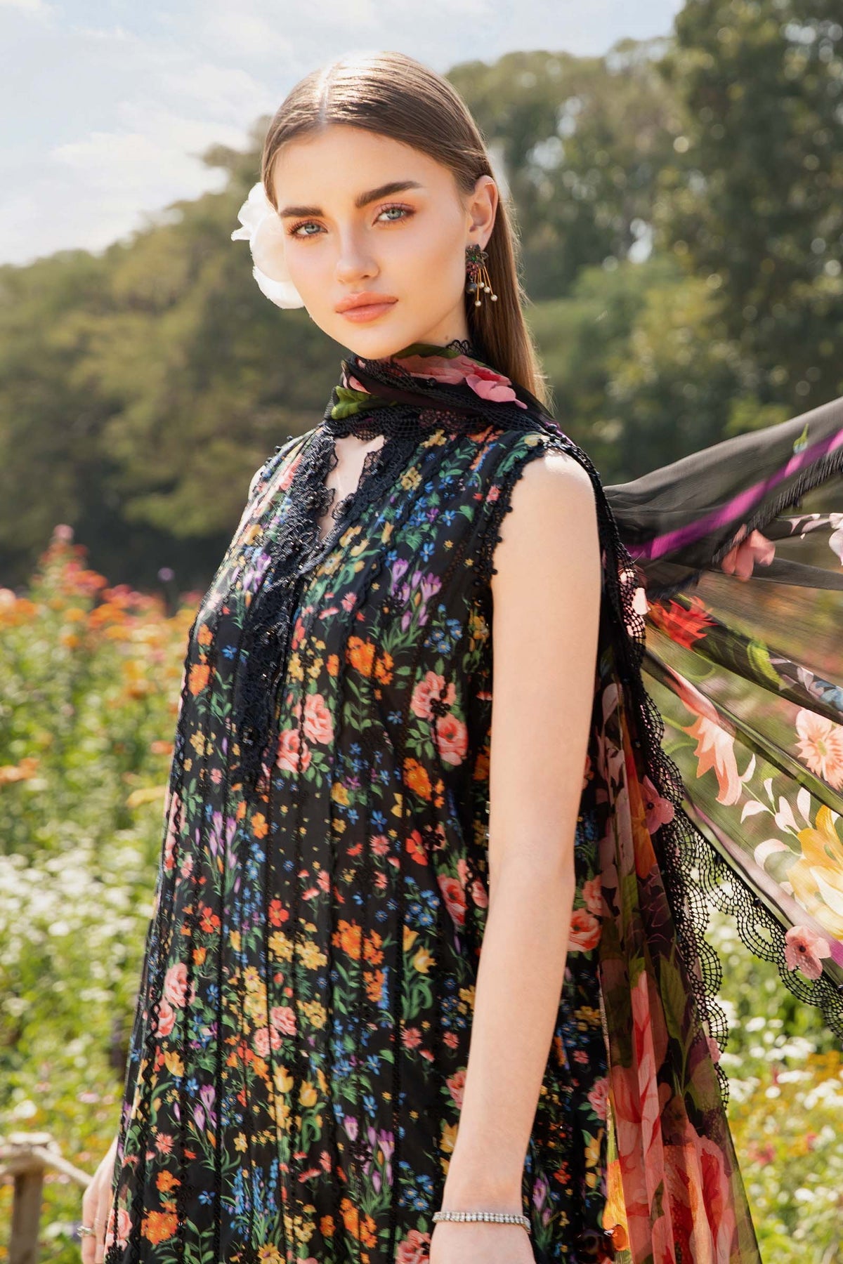 Maria B Mprints spring summer unstitched lawn suits 2025 | 7B