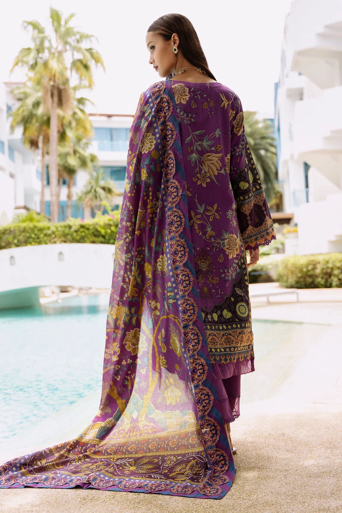 Jade urbane unstitched printed lawn suits - 20619B